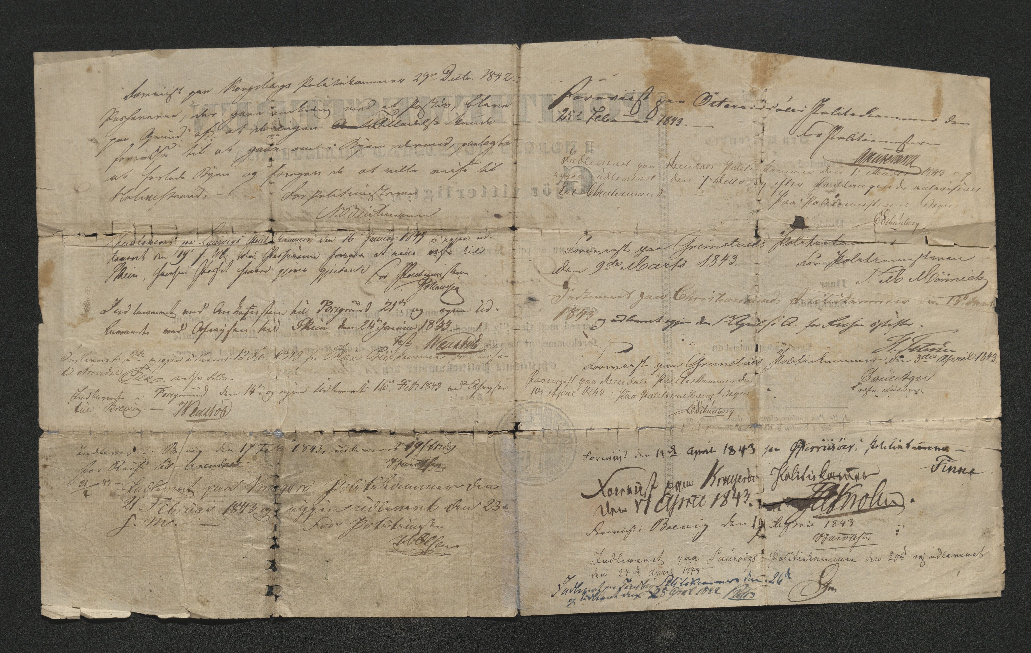 Drammen politikammer, AV/SAKO-A-623/I/Ia/Iab/L0007: Innleverte pass, 1843-1844, p. 126