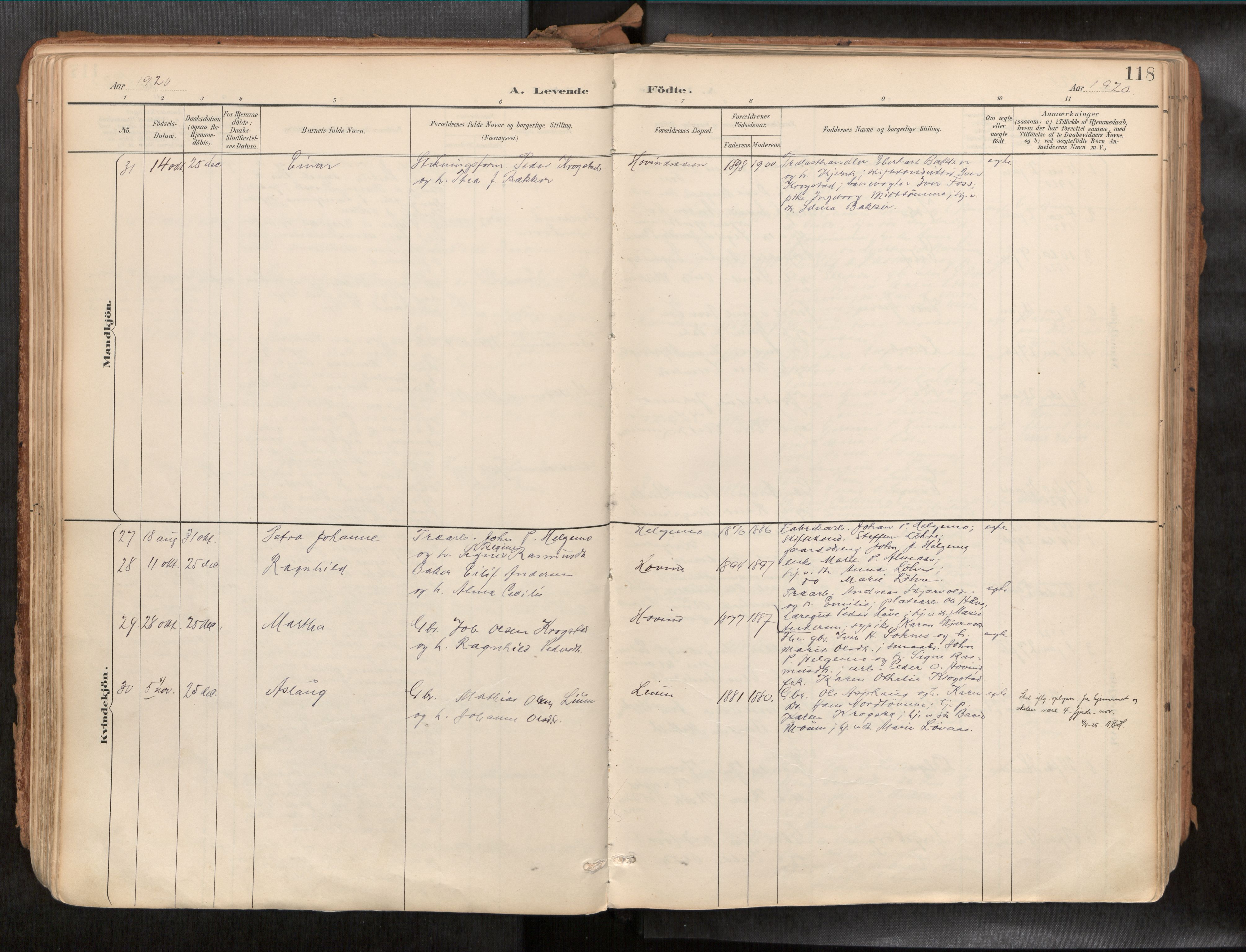 Ministerialprotokoller, klokkerbøker og fødselsregistre - Sør-Trøndelag, SAT/A-1456/692/L1105b: Parish register (official) no. 692A06, 1891-1934, p. 118