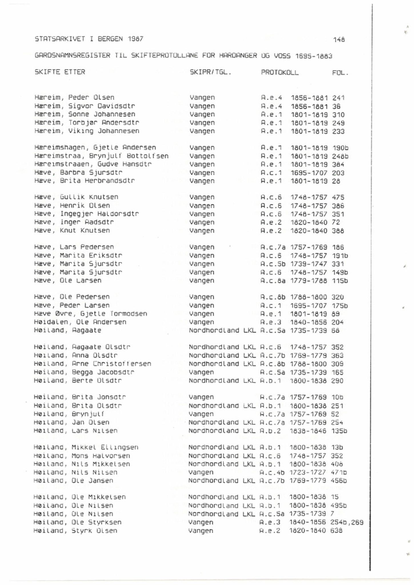 Hardanger og Voss sorenskriveri, SAB/A-2501/4, 1695-1883, p. 1148