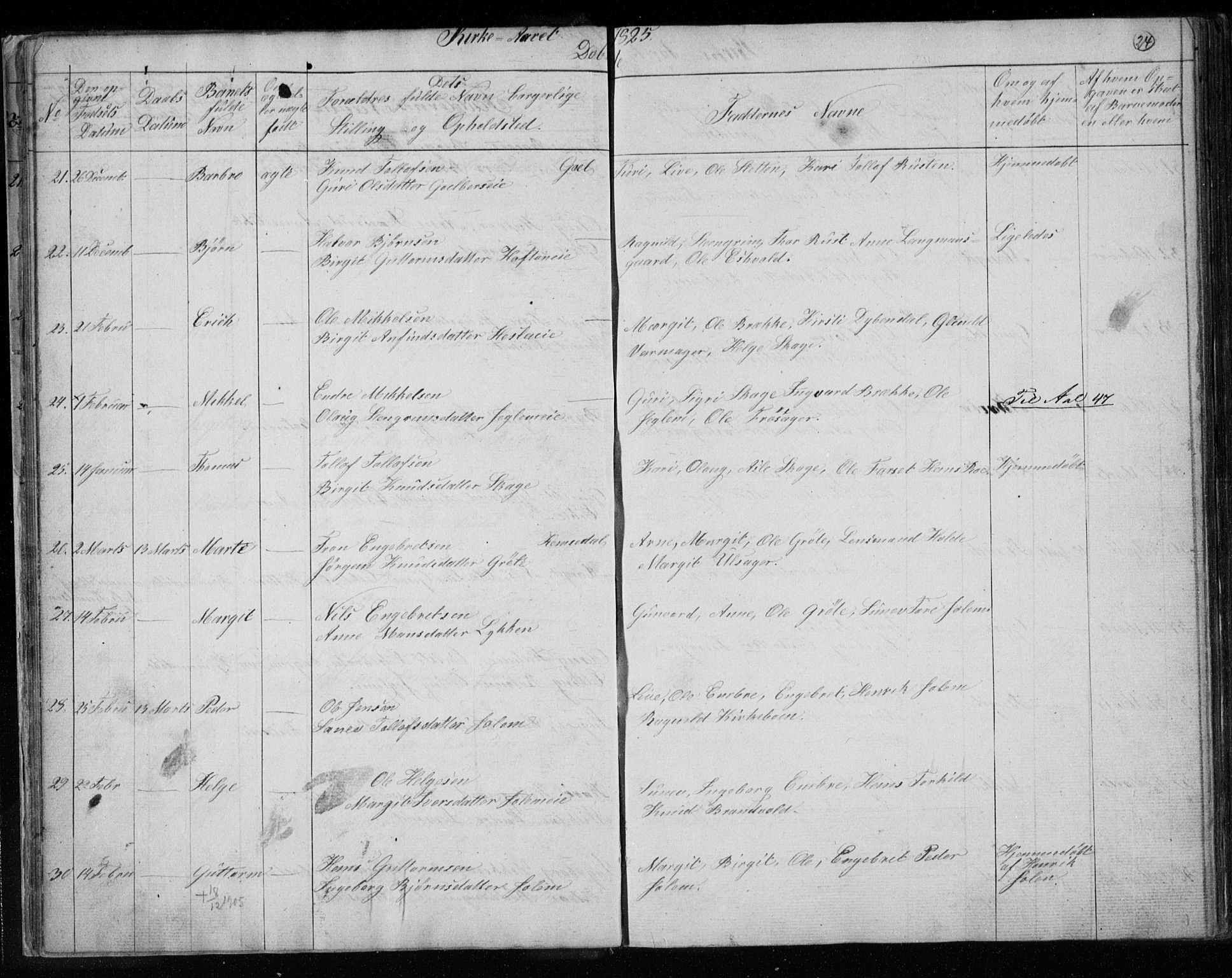 Gol kirkebøker, AV/SAKO-A-226/F/Fa/L0001: Parish register (official) no. I 1, 1821-1837, p. 24