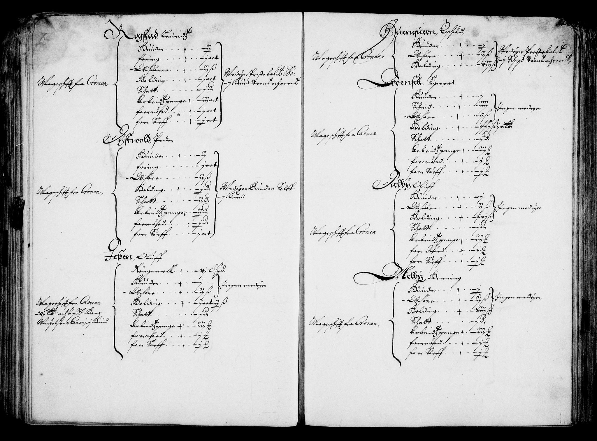 Rentekammeret inntil 1814, Realistisk ordnet avdeling, AV/RA-EA-4070/On/L0001/0001: Statens gods / [Jj 1]: Jordebok over Hannibal Sehesteds gods, 1651, p. 102