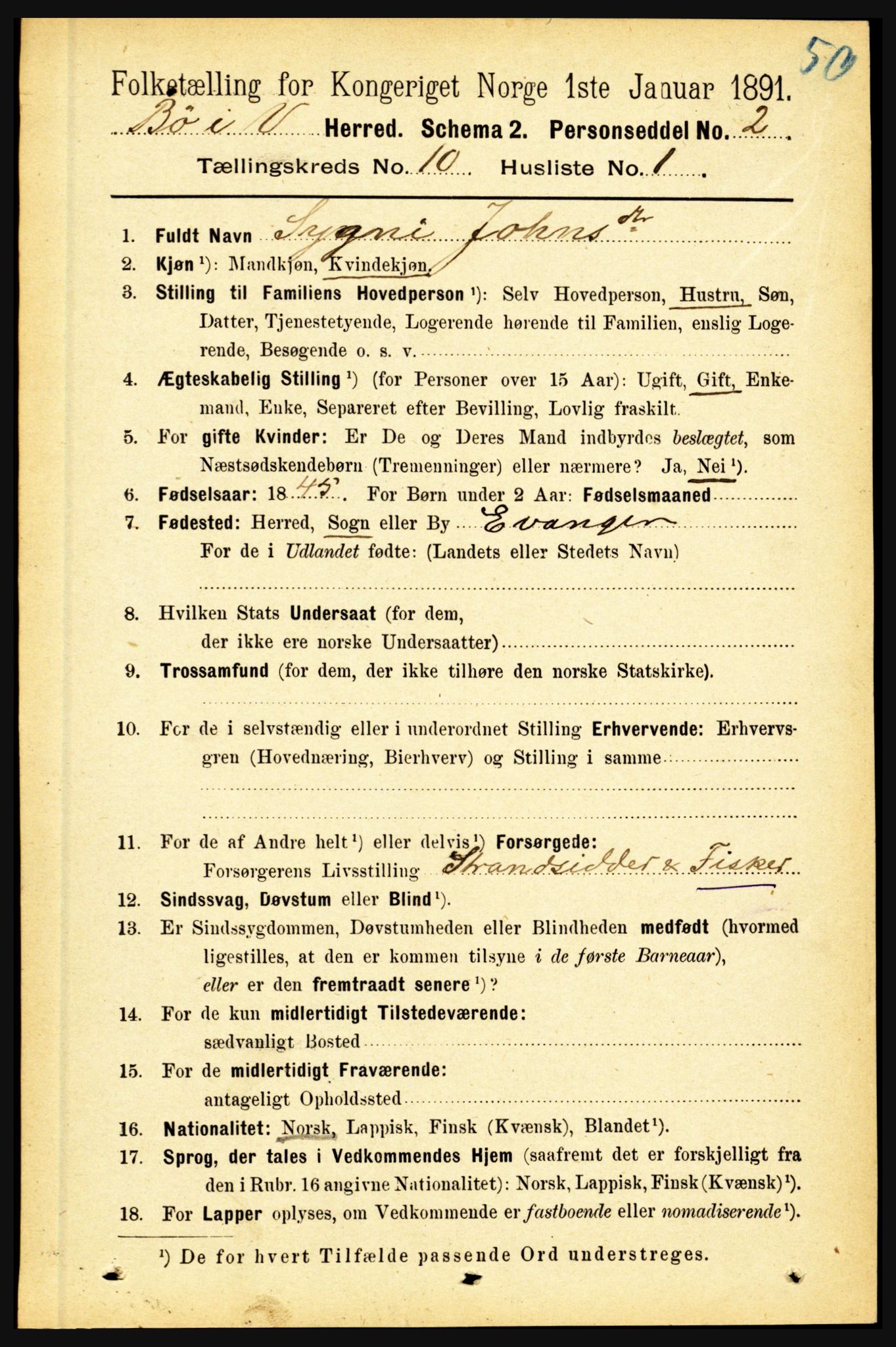 RA, 1891 census for 1867 Bø, 1891, p. 4015