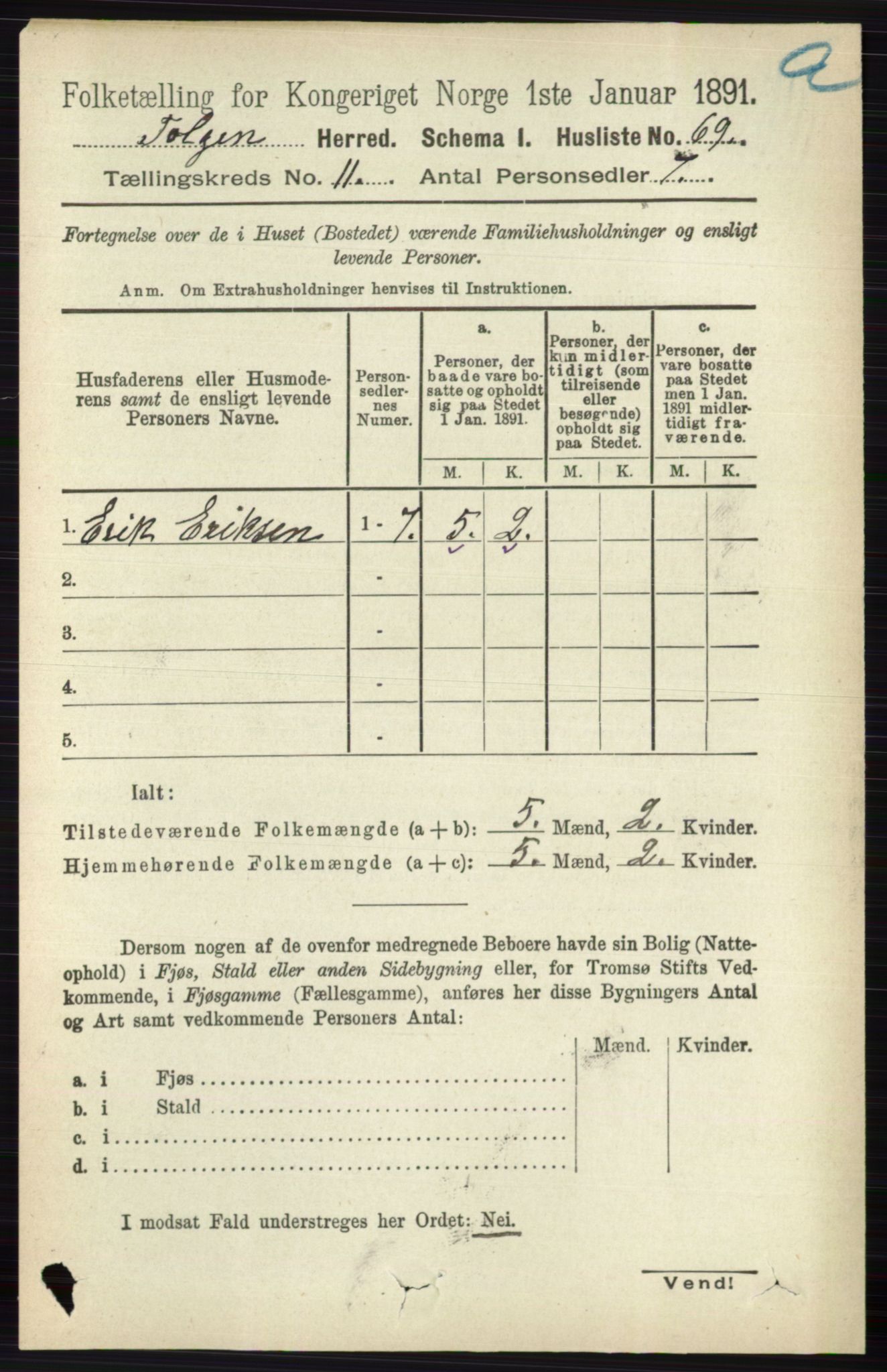 RA, 1891 census for 0436 Tolga, 1891, p. 3213