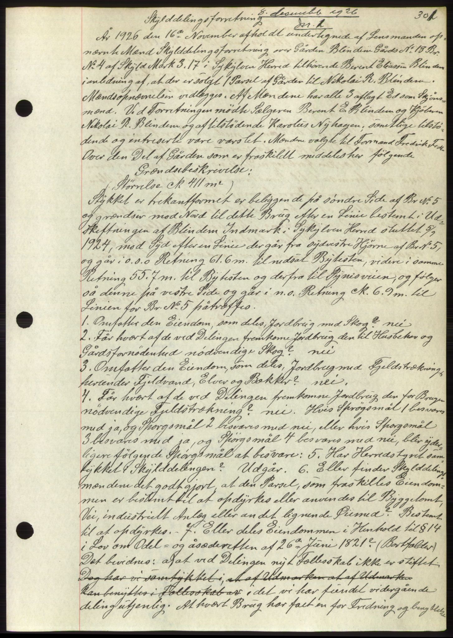 Nordre Sunnmøre sorenskriveri, AV/SAT-A-0006/1/2/2C/2Ca/L0035: Mortgage book no. 37, 1926-1926, Deed date: 08.12.1926