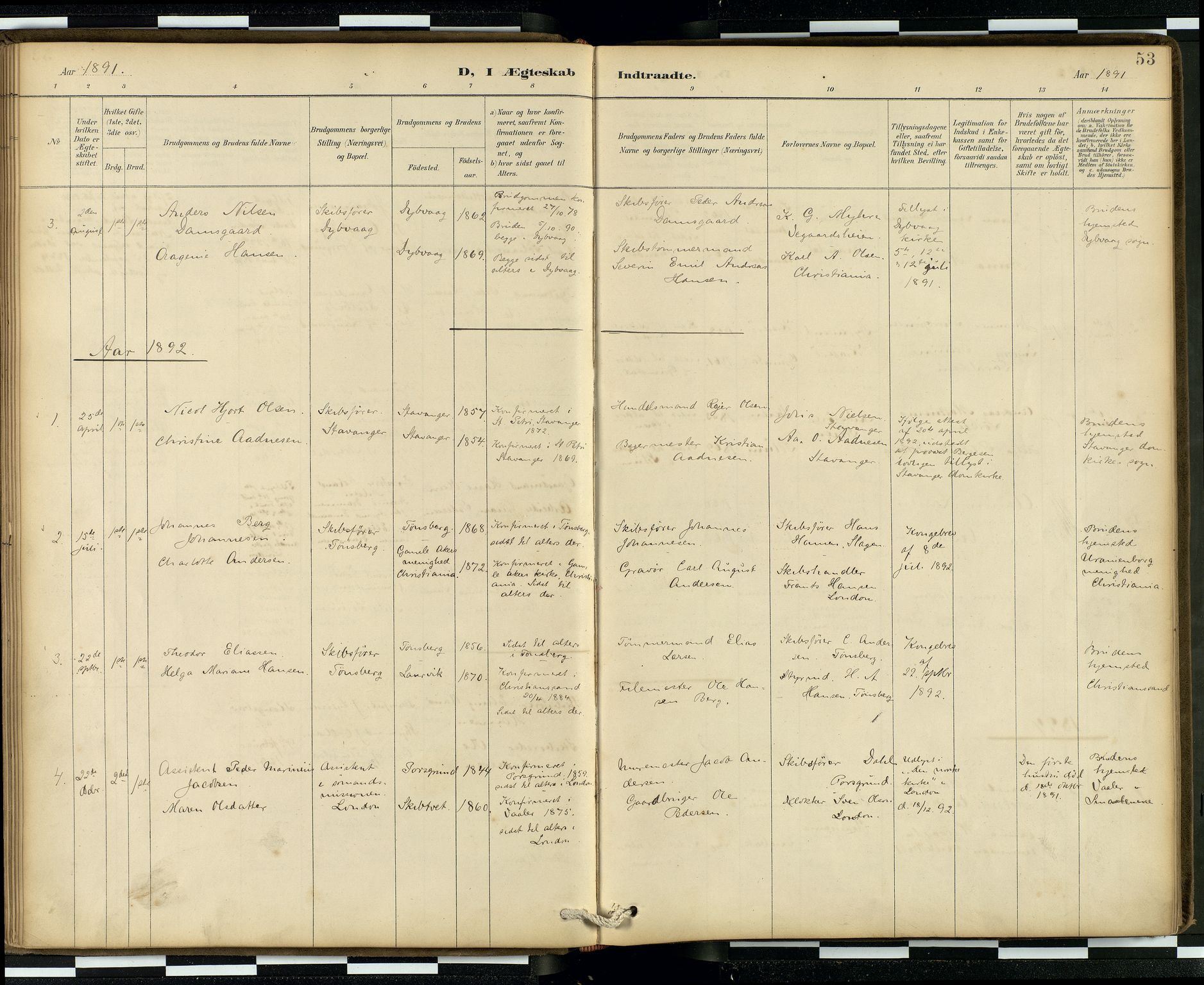  Den norske sjømannsmisjon i utlandet/London m/bistasjoner, SAB/SAB/PA-0103/H/Ha/L0002: Parish register (official) no. A 2, 1887-1903, p. 52b-53a