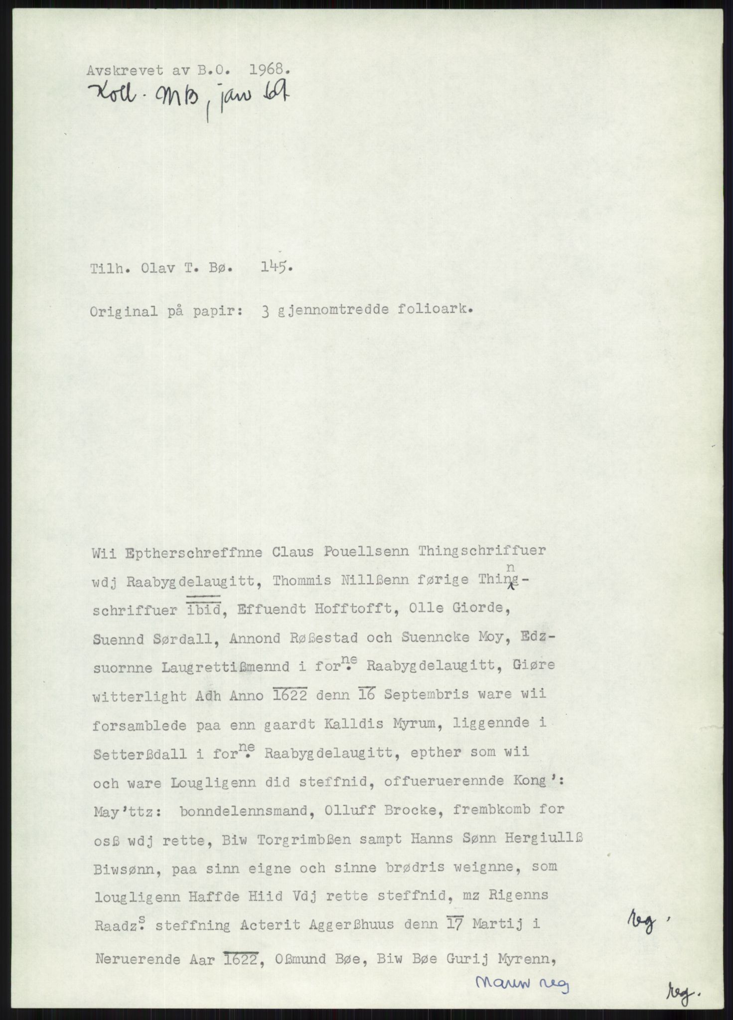 Samlinger til kildeutgivelse, Diplomavskriftsamlingen, AV/RA-EA-4053/H/Ha, p. 647