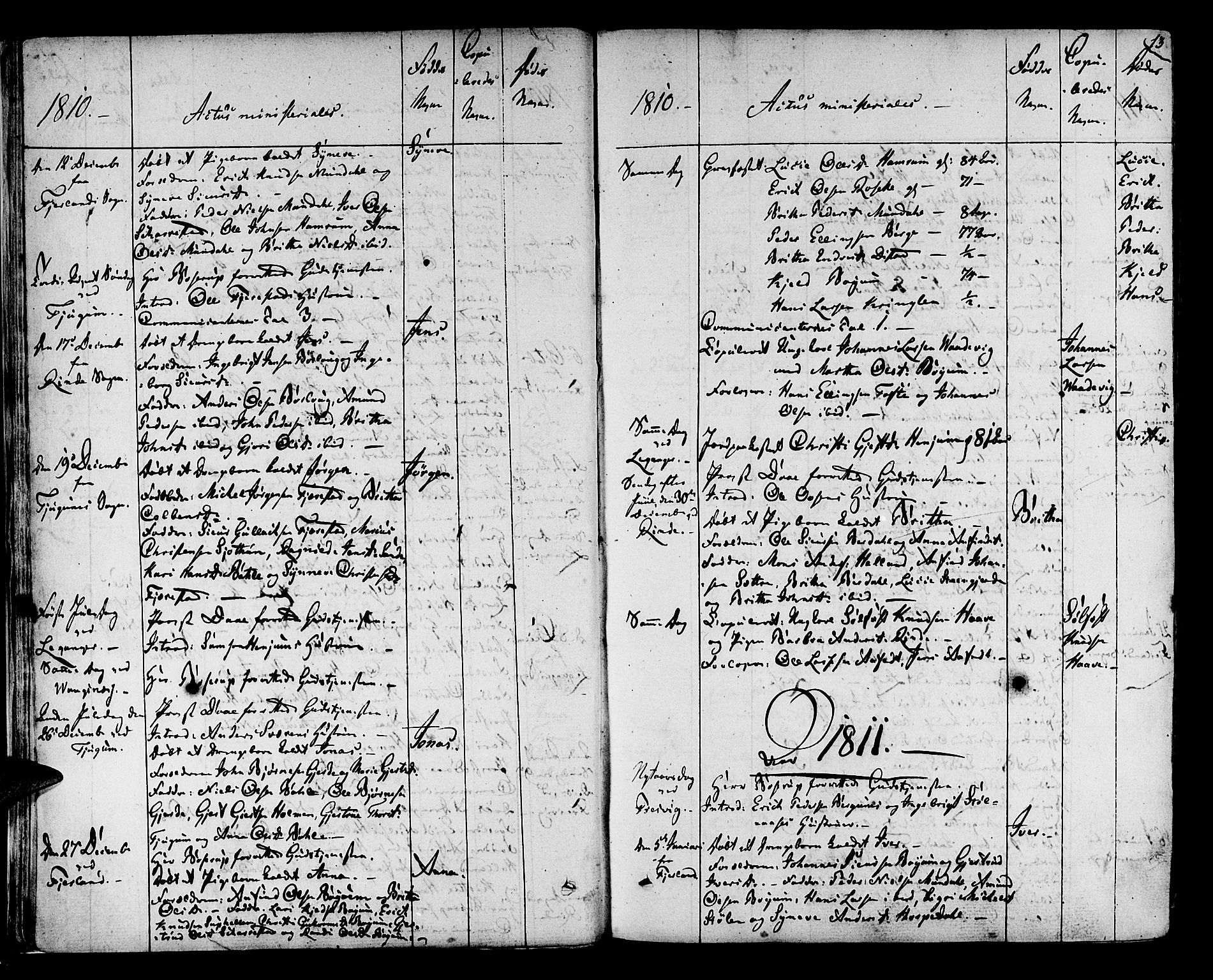 Leikanger sokneprestembete, SAB/A-81001: Parish register (official) no. A 6, 1810-1838, p. 13