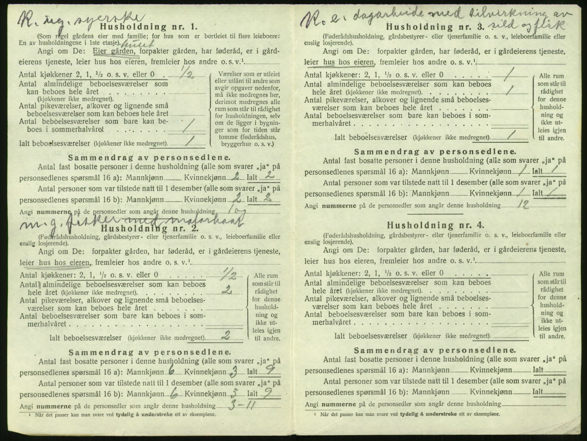 SAT, 1920 census for Vatne, 1920, p. 241