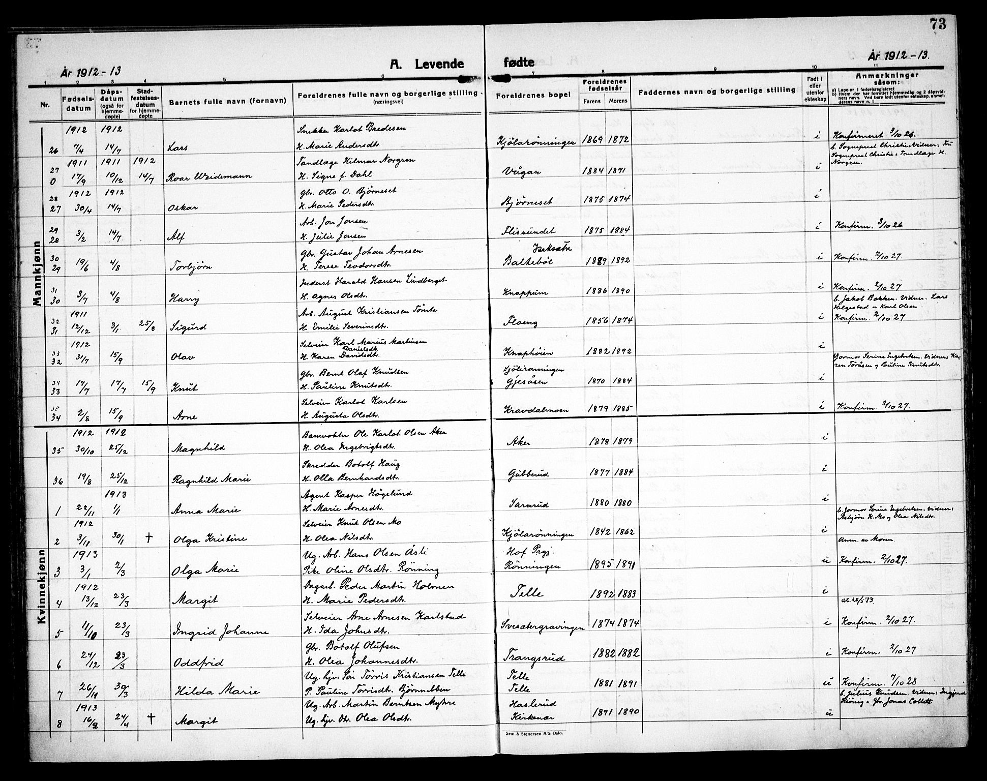 Åsnes prestekontor, AV/SAH-PREST-042/H/Ha/Haa/L0000C: Parish register (official) no. 0A, 1890-1929, p. 73