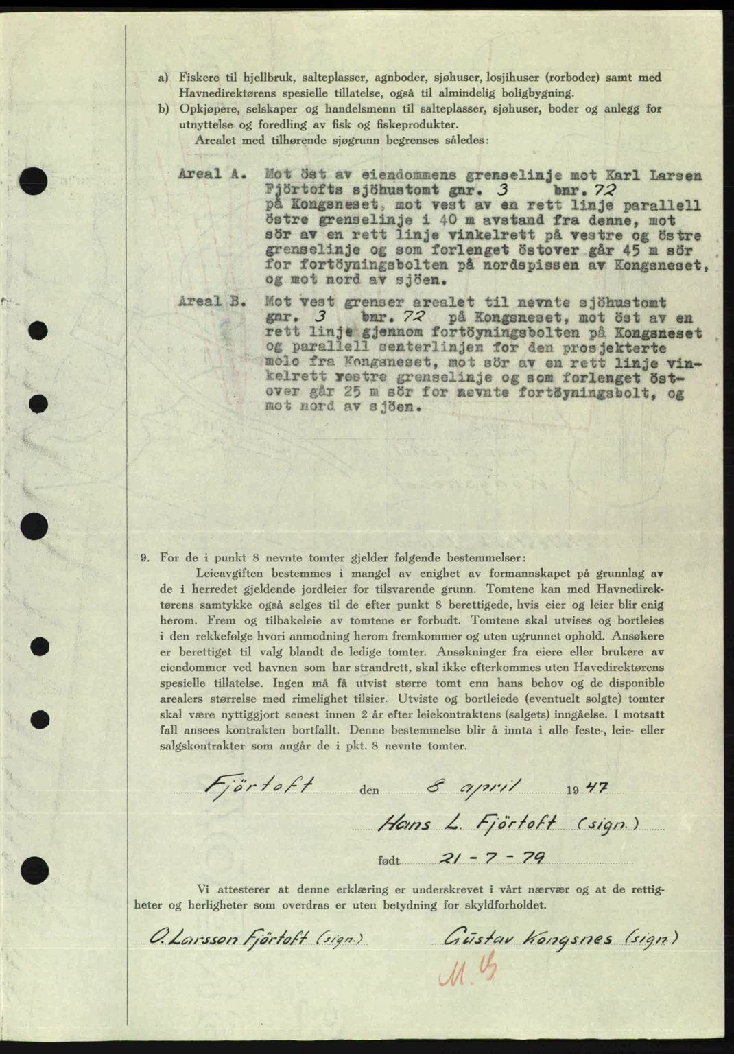 Nordre Sunnmøre sorenskriveri, AV/SAT-A-0006/1/2/2C/2Ca: Mortgage book no. A24, 1947-1947, Diary no: : 799/1947