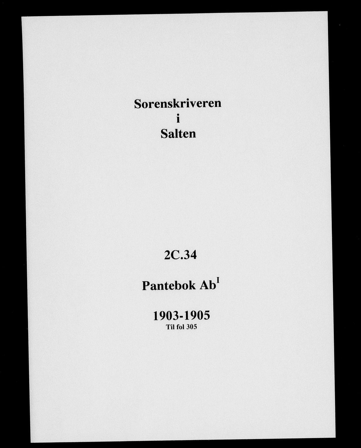 Salten sorenskriveri, SAT/A-4578/1/2/2C/L0034: Mortgage book no. AbI, 1903-1904