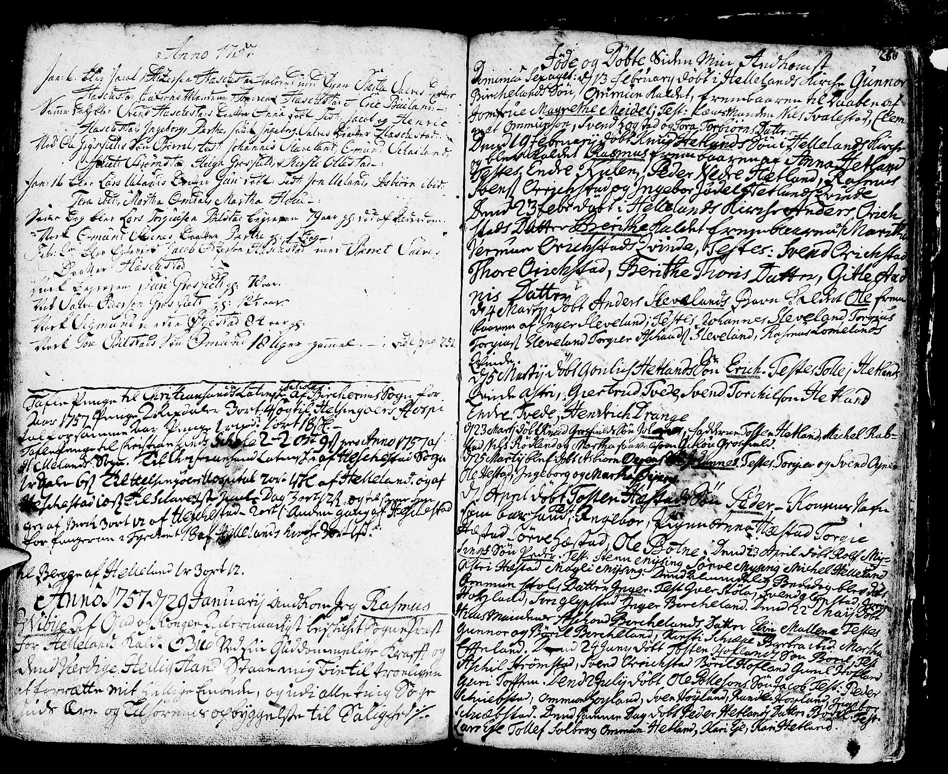 Helleland sokneprestkontor, SAST/A-101810: Parish register (official) no. A 1 /3, 1713-1761, p. 250