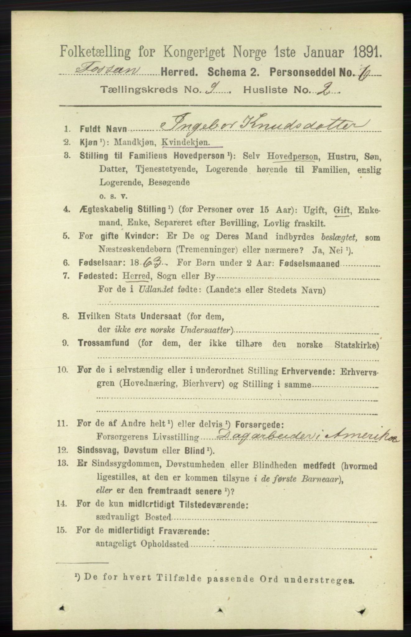 RA, 1891 census for 1129 Forsand, 1891, p. 1482