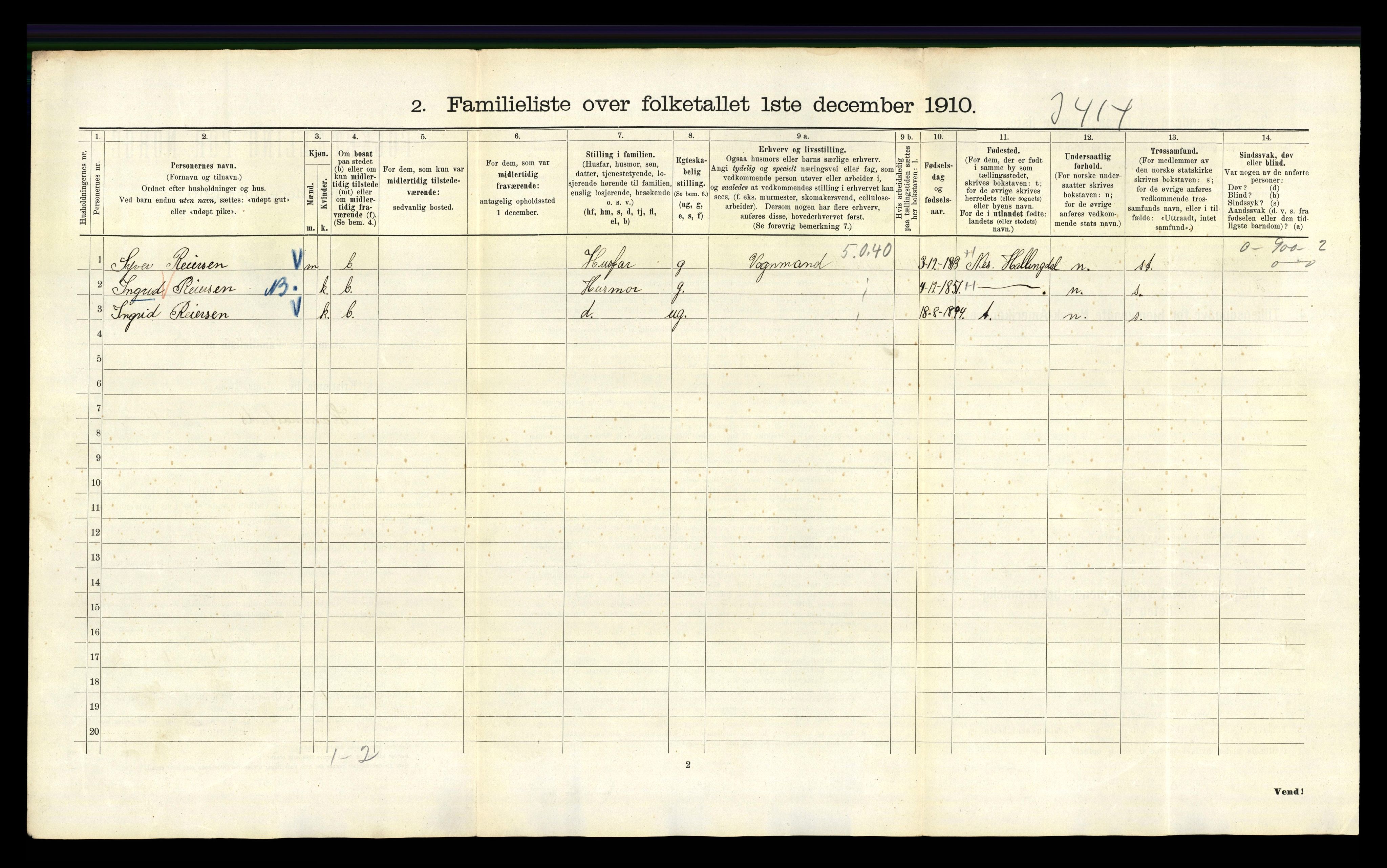 RA, 1910 census for Kristiania, 1910, p. 33426