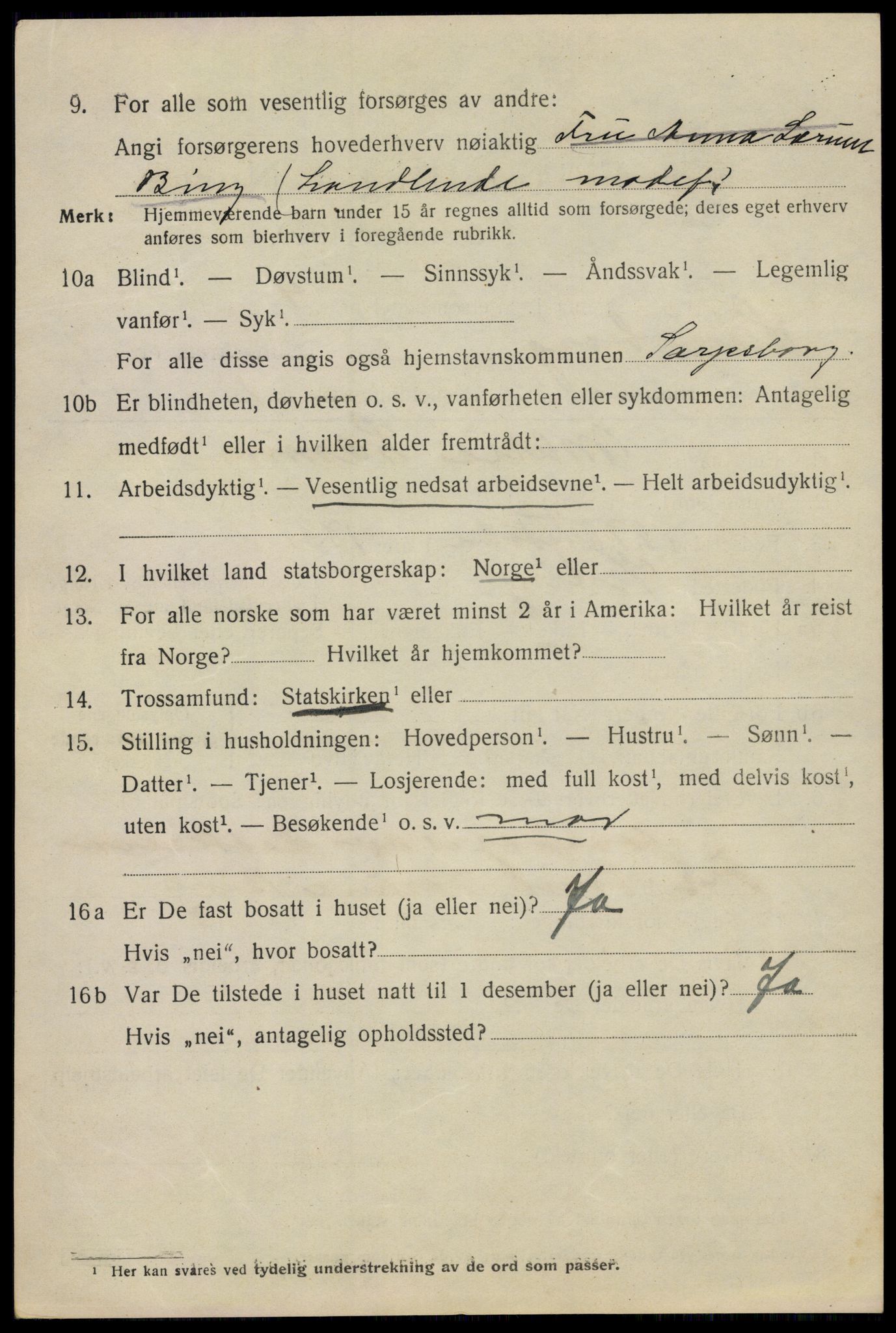 SAO, 1920 census for Sarpsborg, 1920, p. 16549