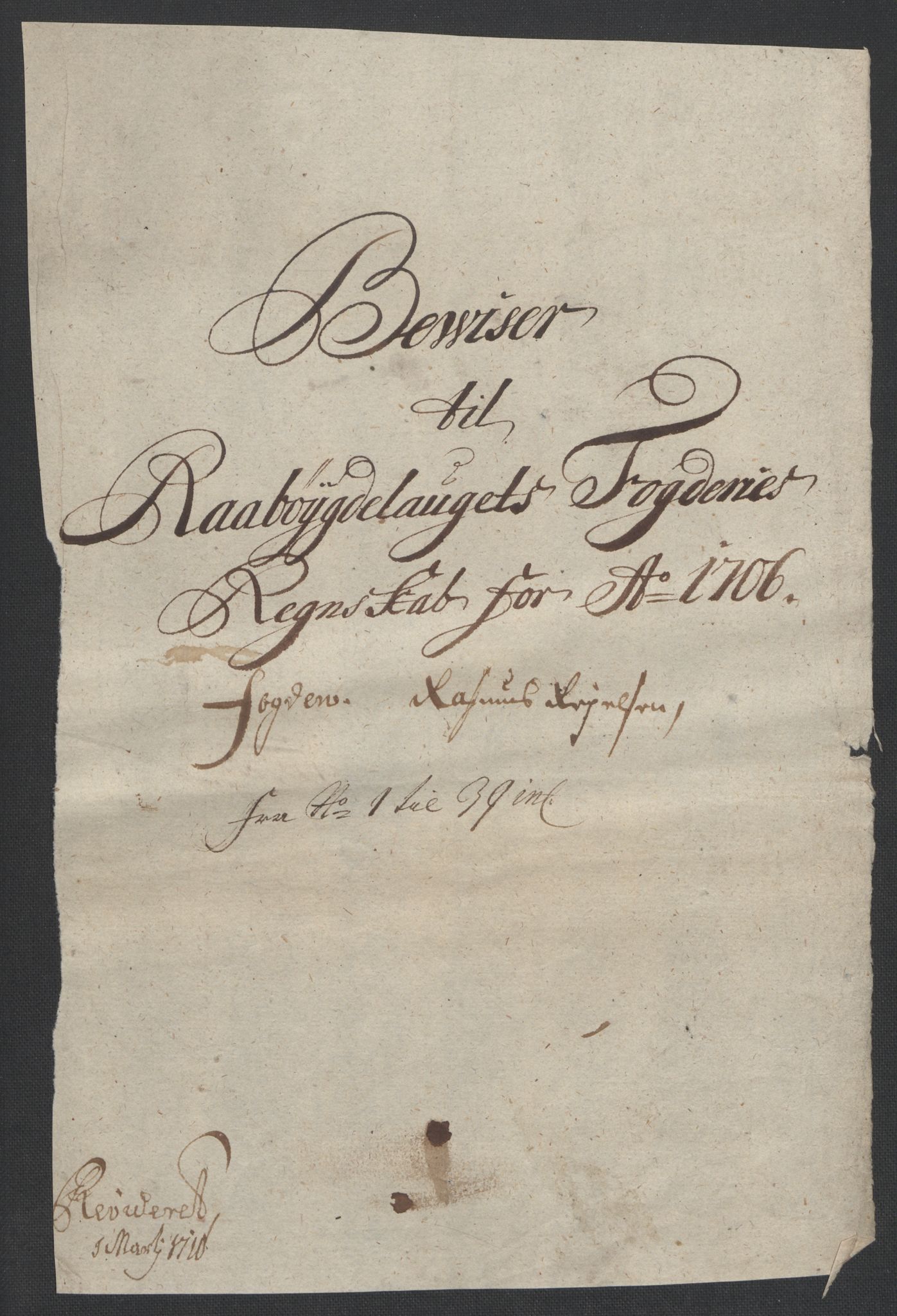 Rentekammeret inntil 1814, Reviderte regnskaper, Fogderegnskap, AV/RA-EA-4092/R40/L2448: Fogderegnskap Råbyggelag, 1706-1708, p. 16