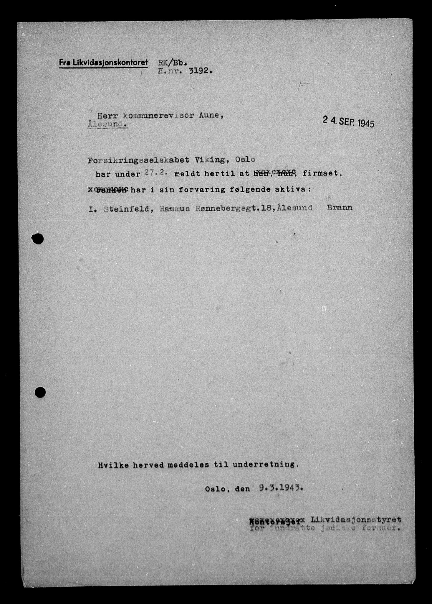 Justisdepartementet, Tilbakeføringskontoret for inndratte formuer, AV/RA-S-1564/H/Hc/Hcb/L0916: --, 1945-1947, p. 748