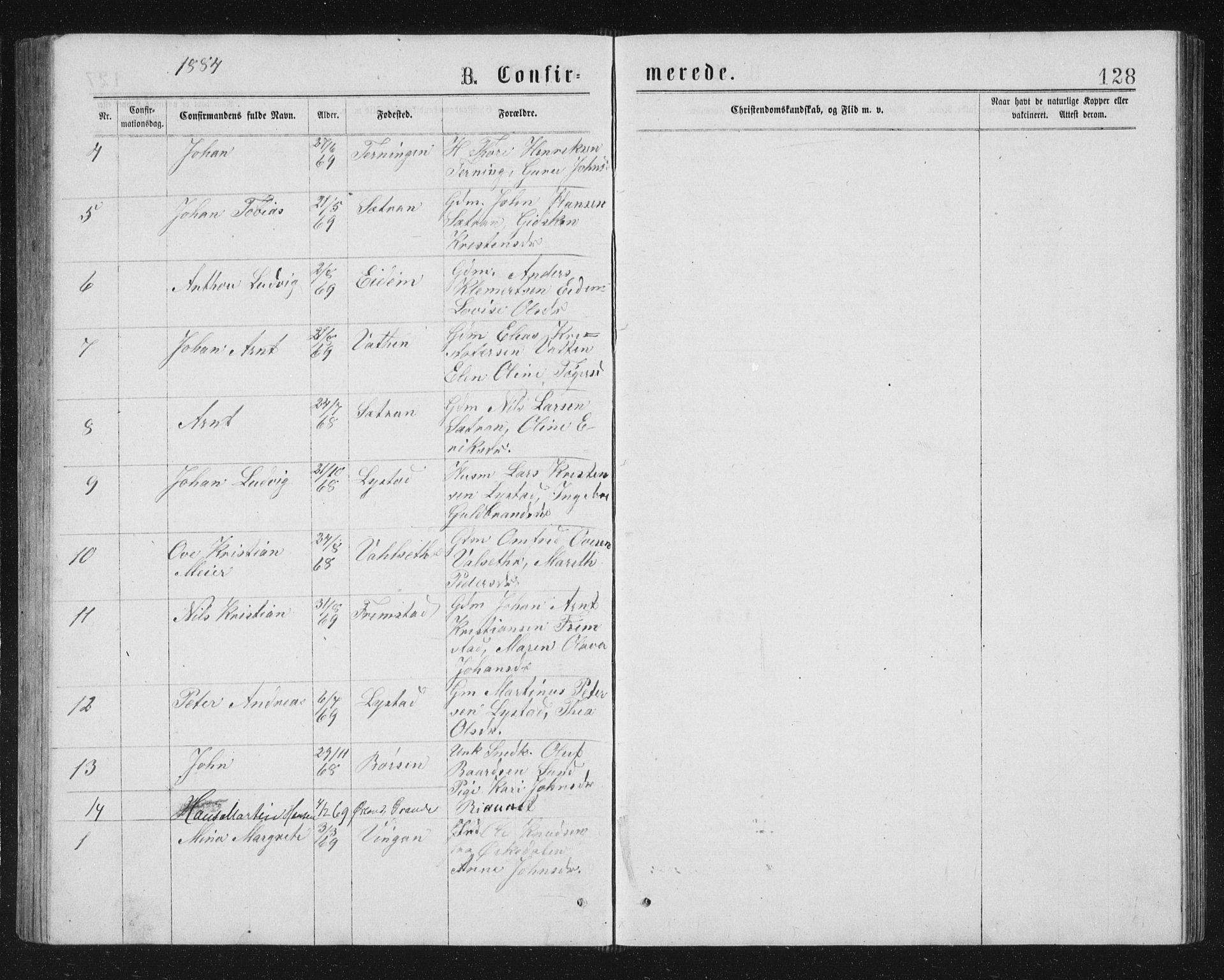 Ministerialprotokoller, klokkerbøker og fødselsregistre - Sør-Trøndelag, SAT/A-1456/662/L0756: Parish register (copy) no. 662C01, 1869-1891, p. 128