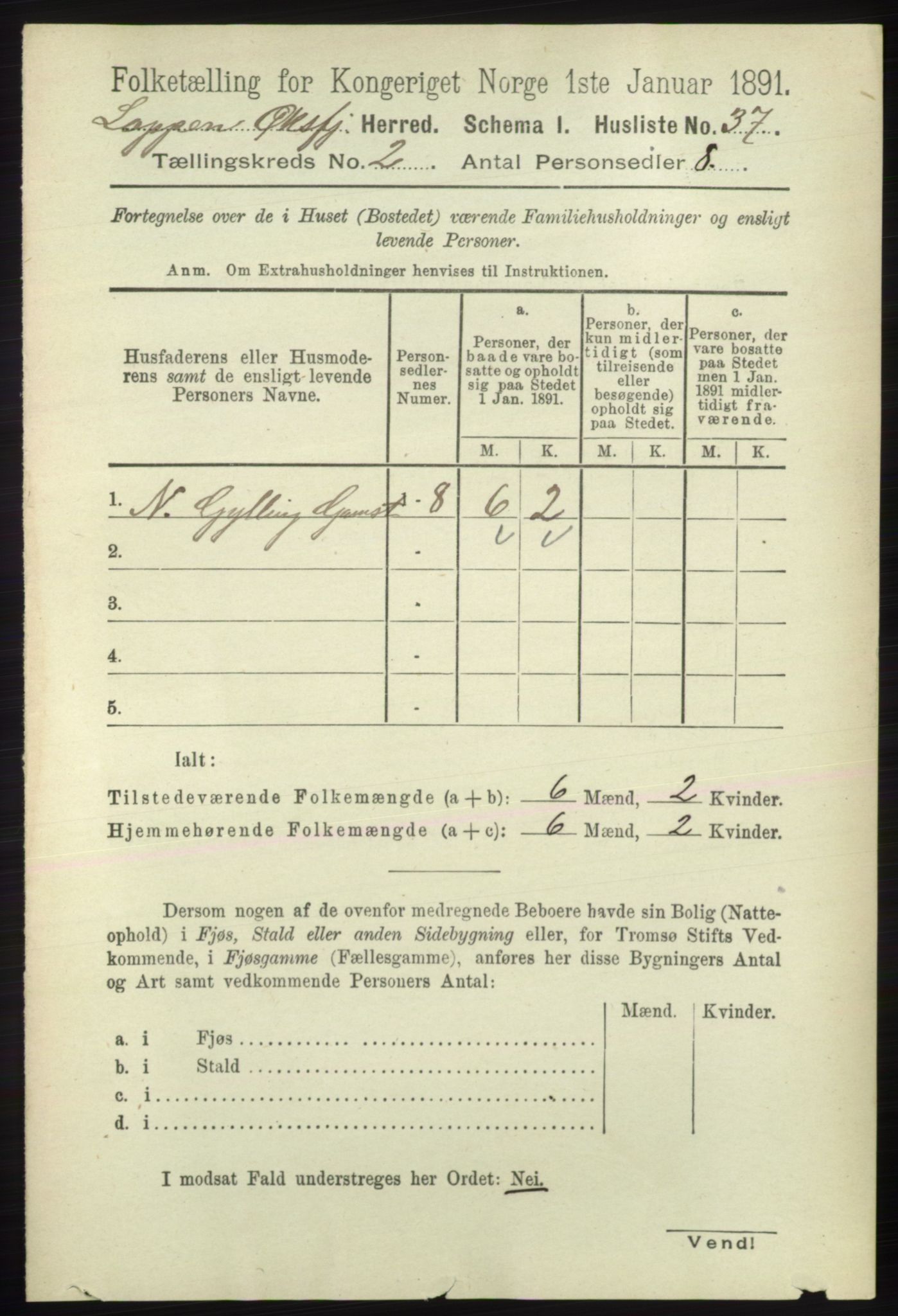 RA, 1891 census for 2014 Loppa, 1891, p. 365