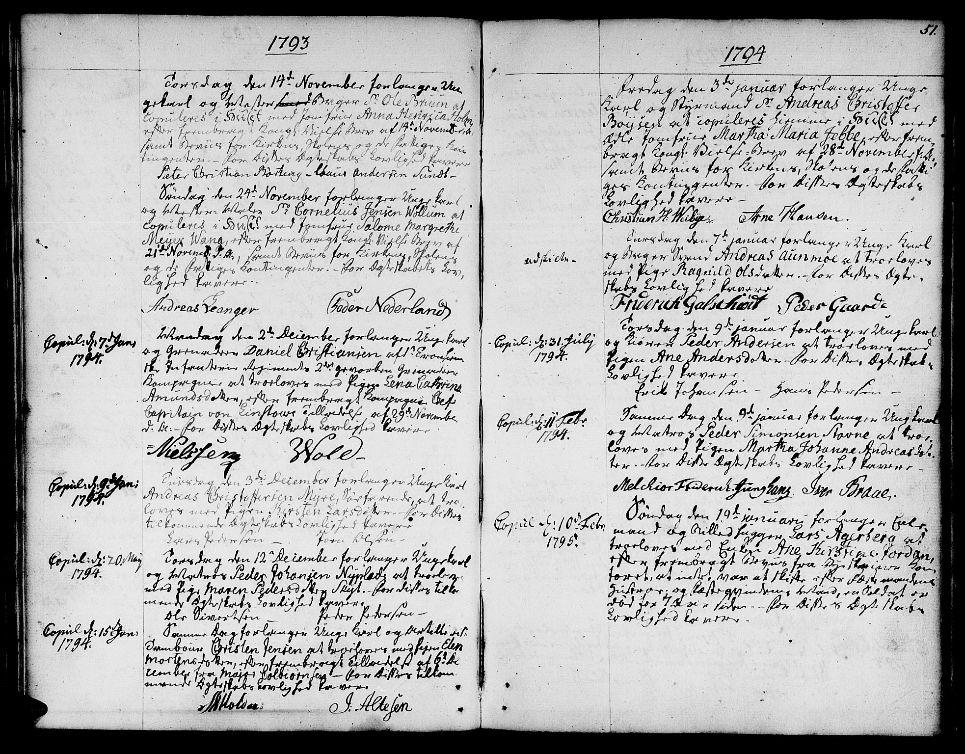 Ministerialprotokoller, klokkerbøker og fødselsregistre - Sør-Trøndelag, SAT/A-1456/601/L0041: Parish register (official) no. 601A09, 1784-1801, p. 51