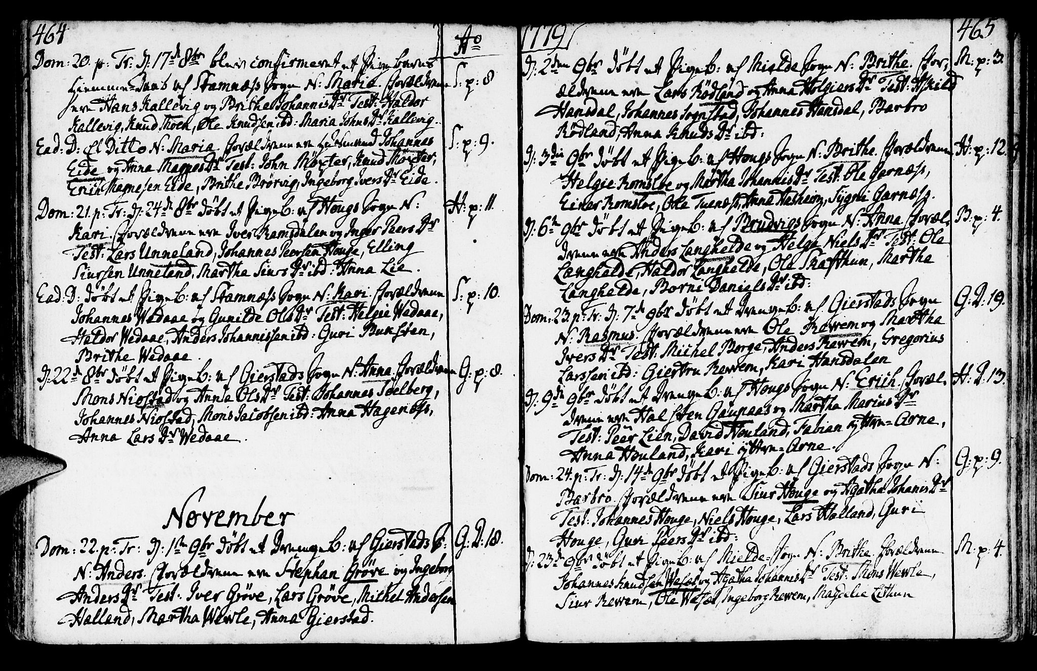 Haus sokneprestembete, AV/SAB-A-75601/H/Haa: Parish register (official) no. A 9, 1767-1781, p. 464-465