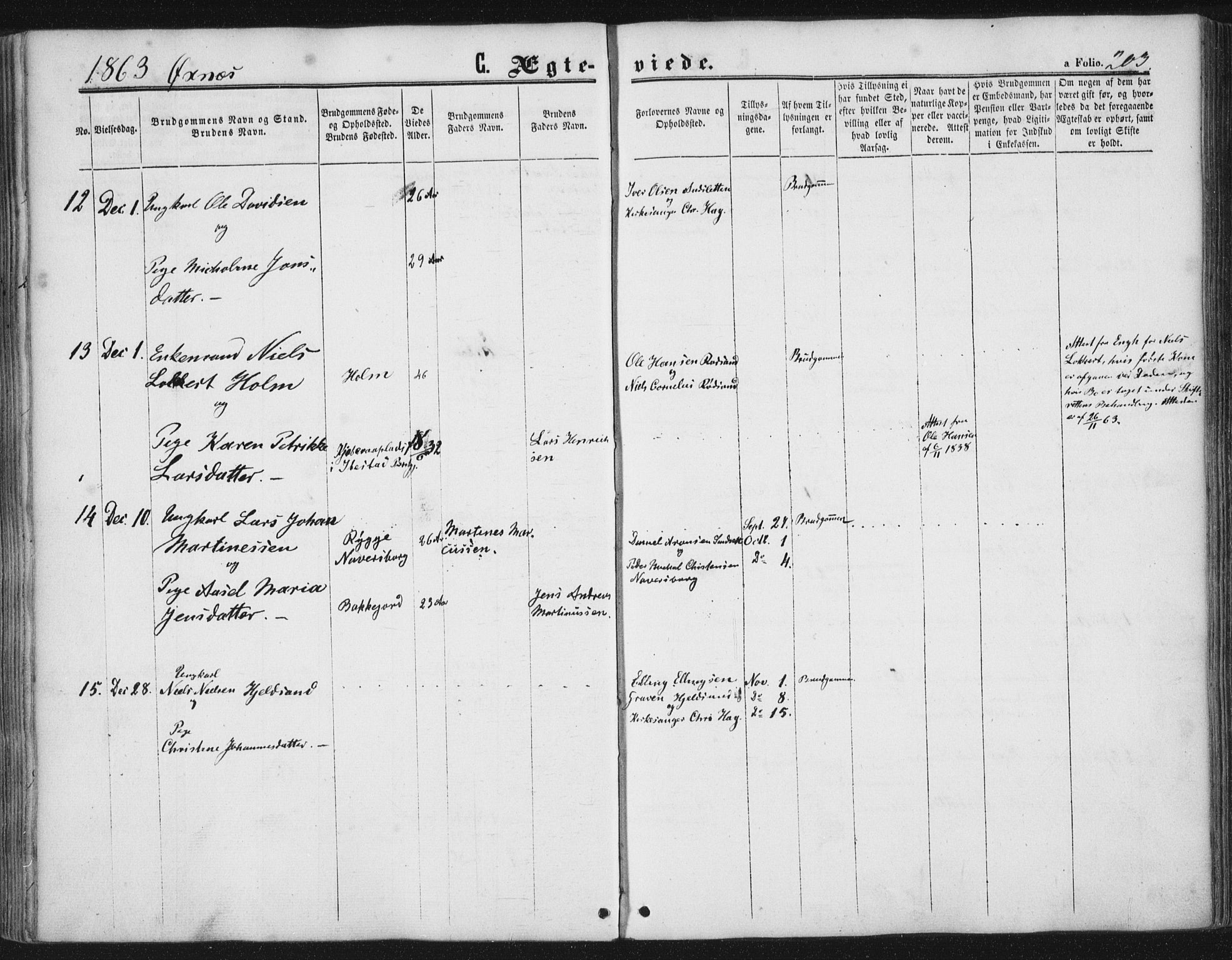 Ministerialprotokoller, klokkerbøker og fødselsregistre - Nordland, SAT/A-1459/893/L1333: Parish register (official) no. 893A06, 1858-1866, p. 203