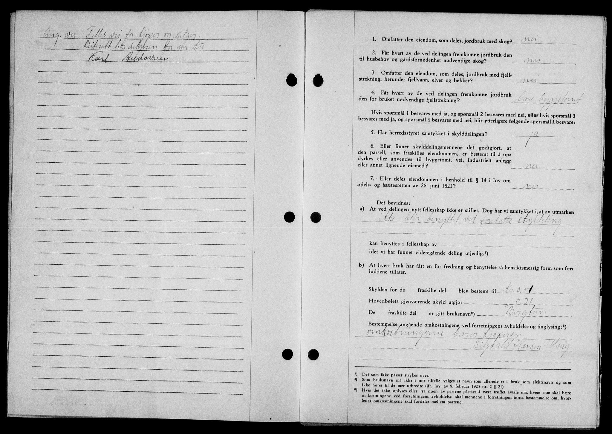 Lofoten sorenskriveri, SAT/A-0017/1/2/2C/L0018a: Mortgage book no. 18a, 1948-1948, Diary no: : 624/1948