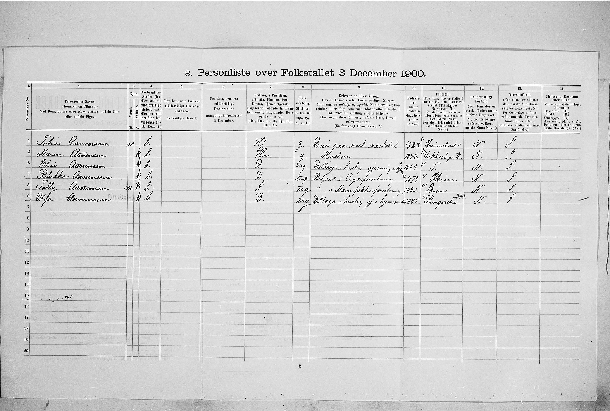 SAO, 1900 census for Kristiania, 1900, p. 53649