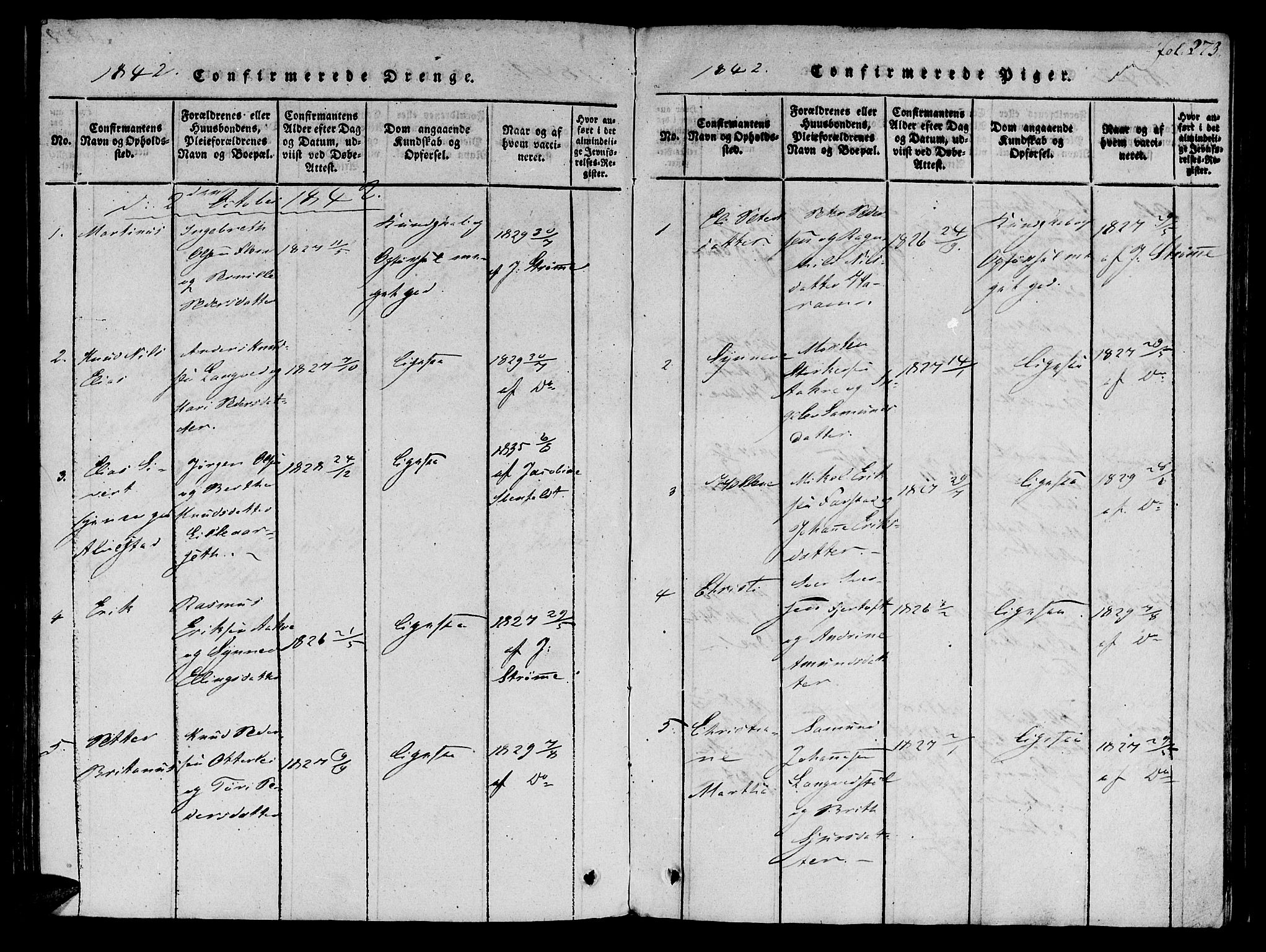 Ministerialprotokoller, klokkerbøker og fødselsregistre - Møre og Romsdal, SAT/A-1454/536/L0495: Parish register (official) no. 536A04, 1818-1847, p. 273