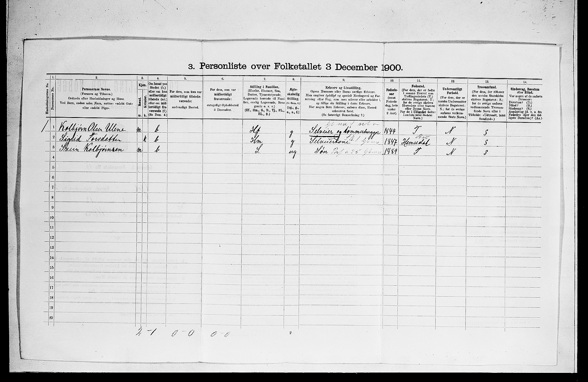 RA, 1900 census for Gol, 1900, p. 34