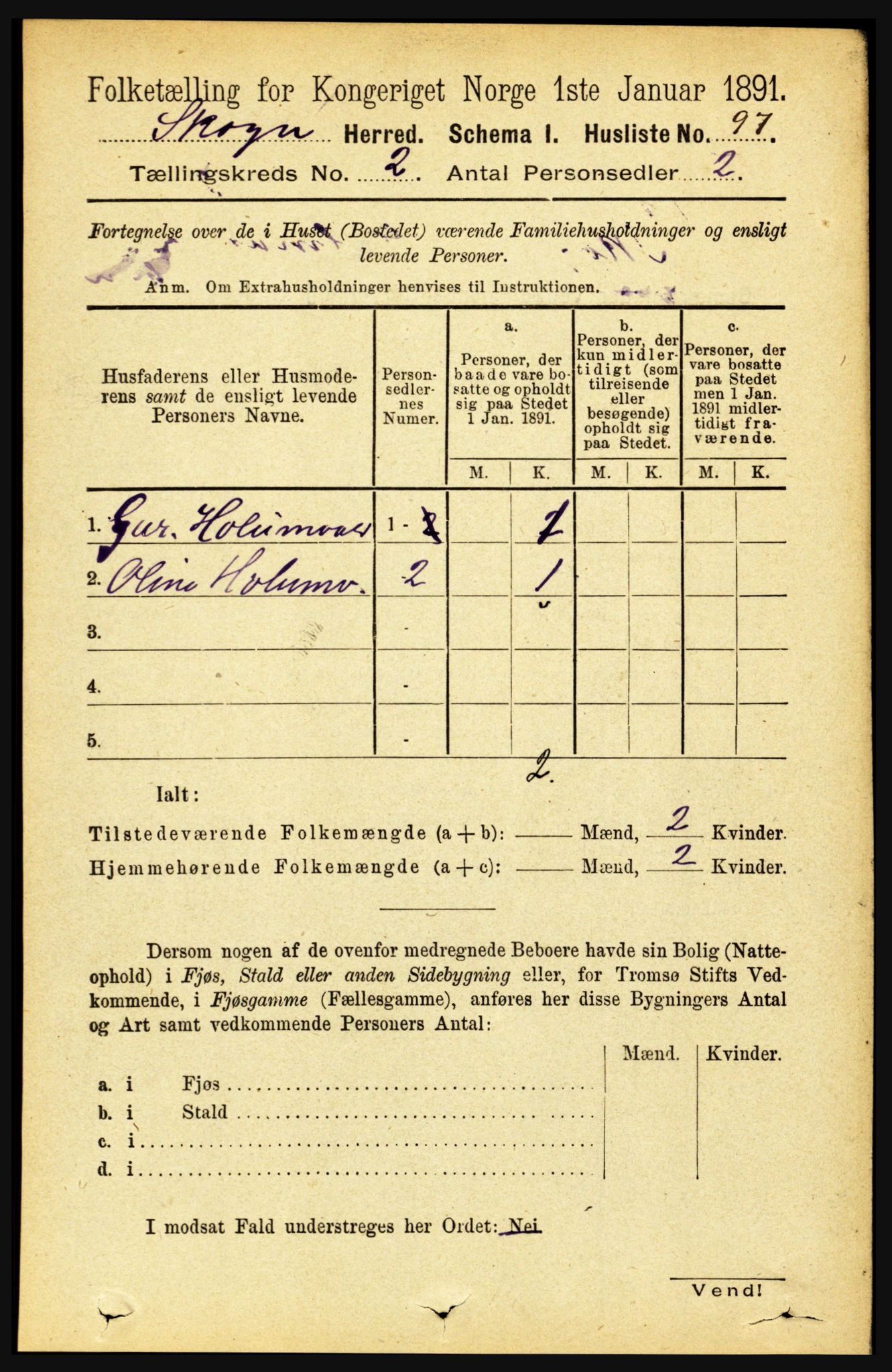 RA, 1891 census for 1719 Skogn, 1891, p. 963