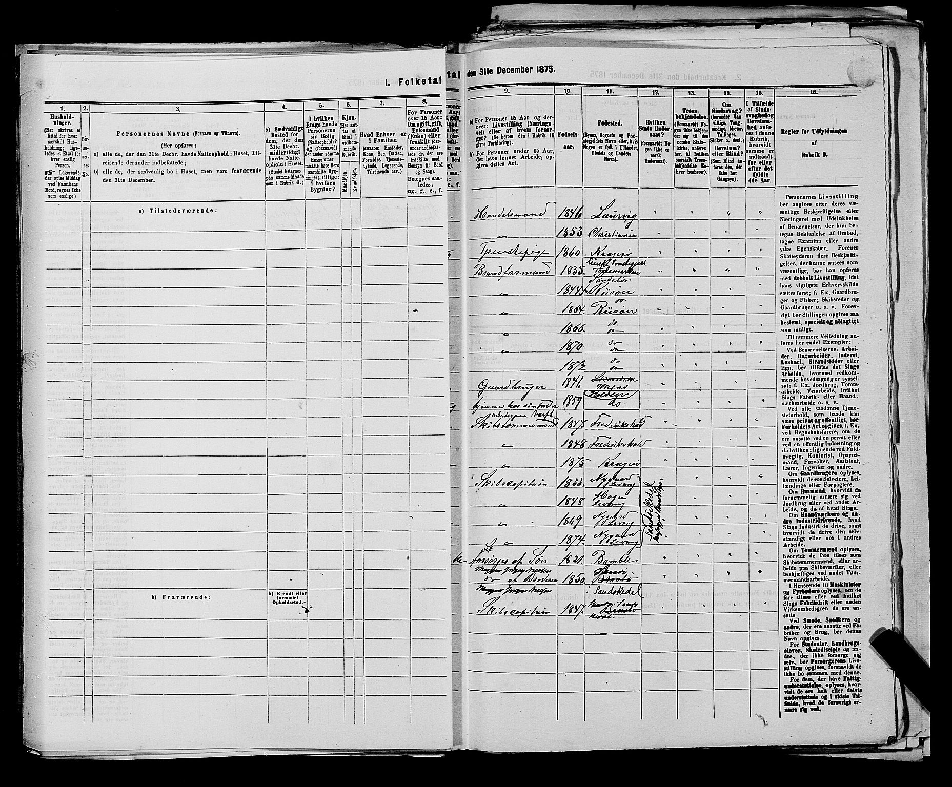 SAKO, 1875 census for 0801P Kragerø, 1875, p. 433