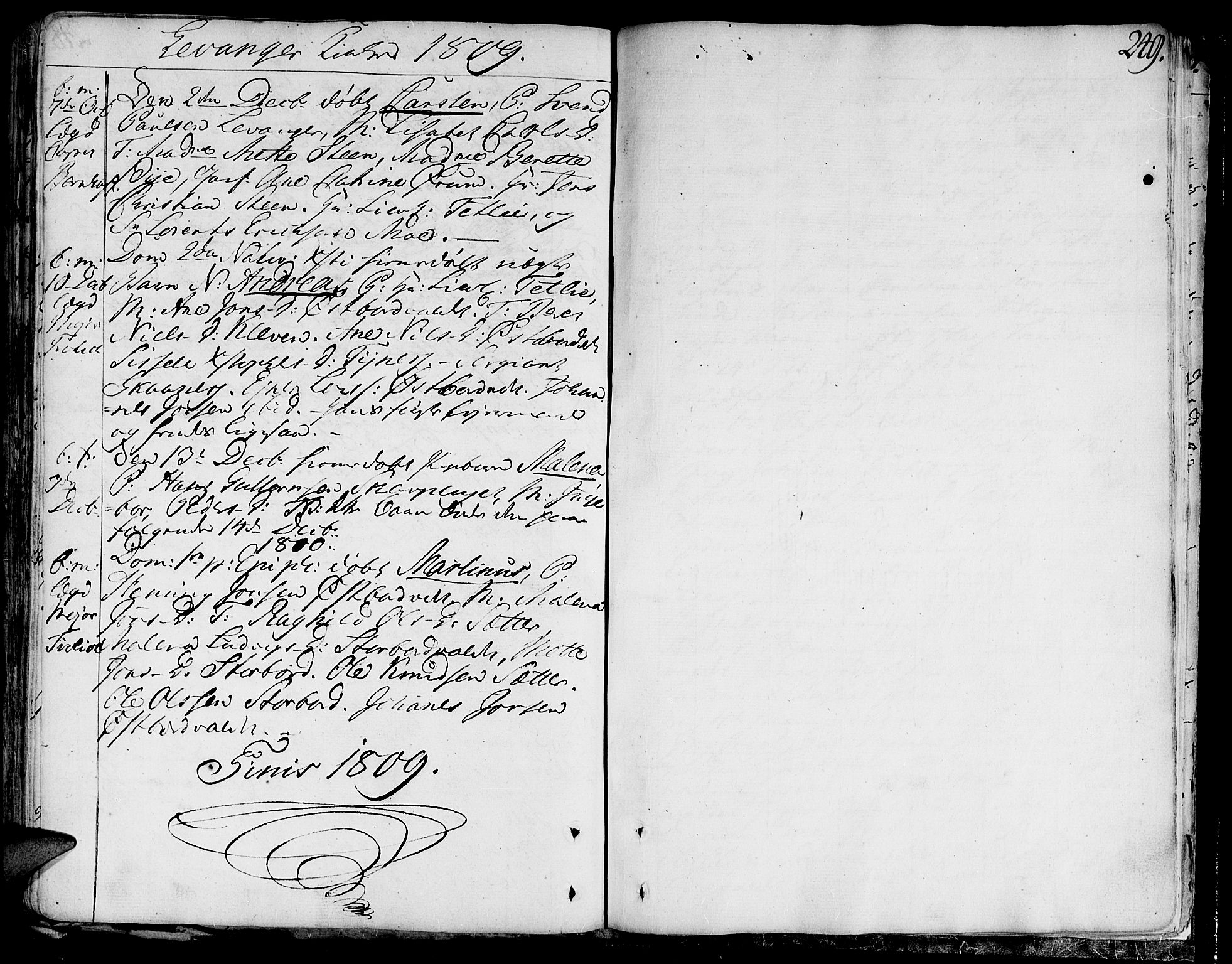 Ministerialprotokoller, klokkerbøker og fødselsregistre - Nord-Trøndelag, SAT/A-1458/717/L0144: Parish register (official) no. 717A02 /3, 1805-1809, p. 249