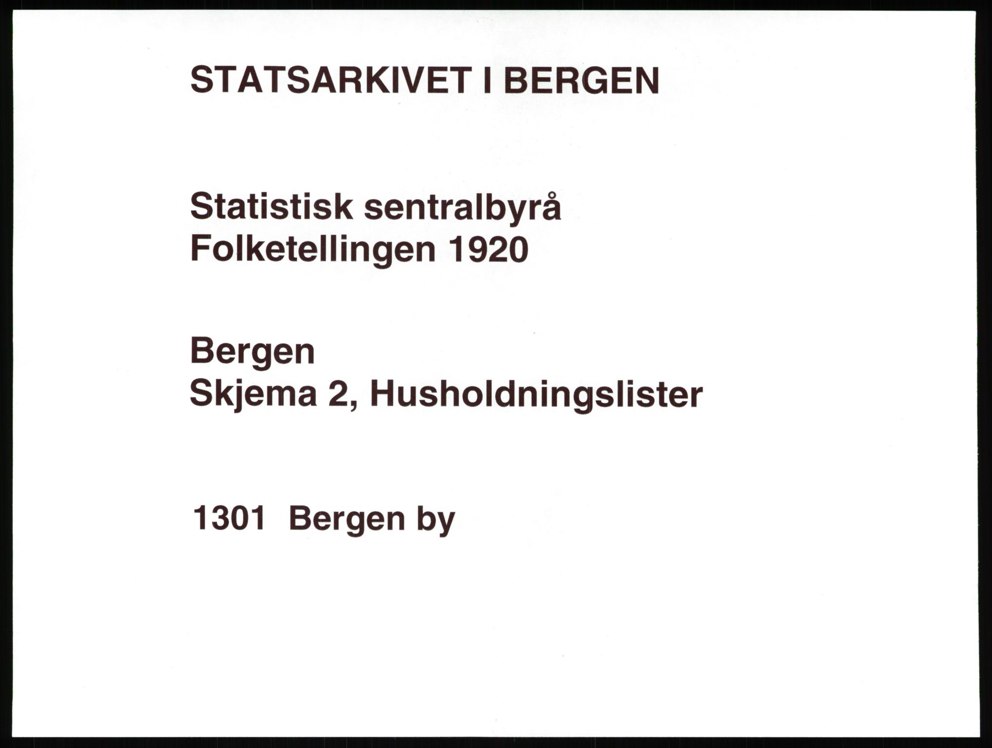 SAB, 1920 census for Bergen, 1920, p. 18976