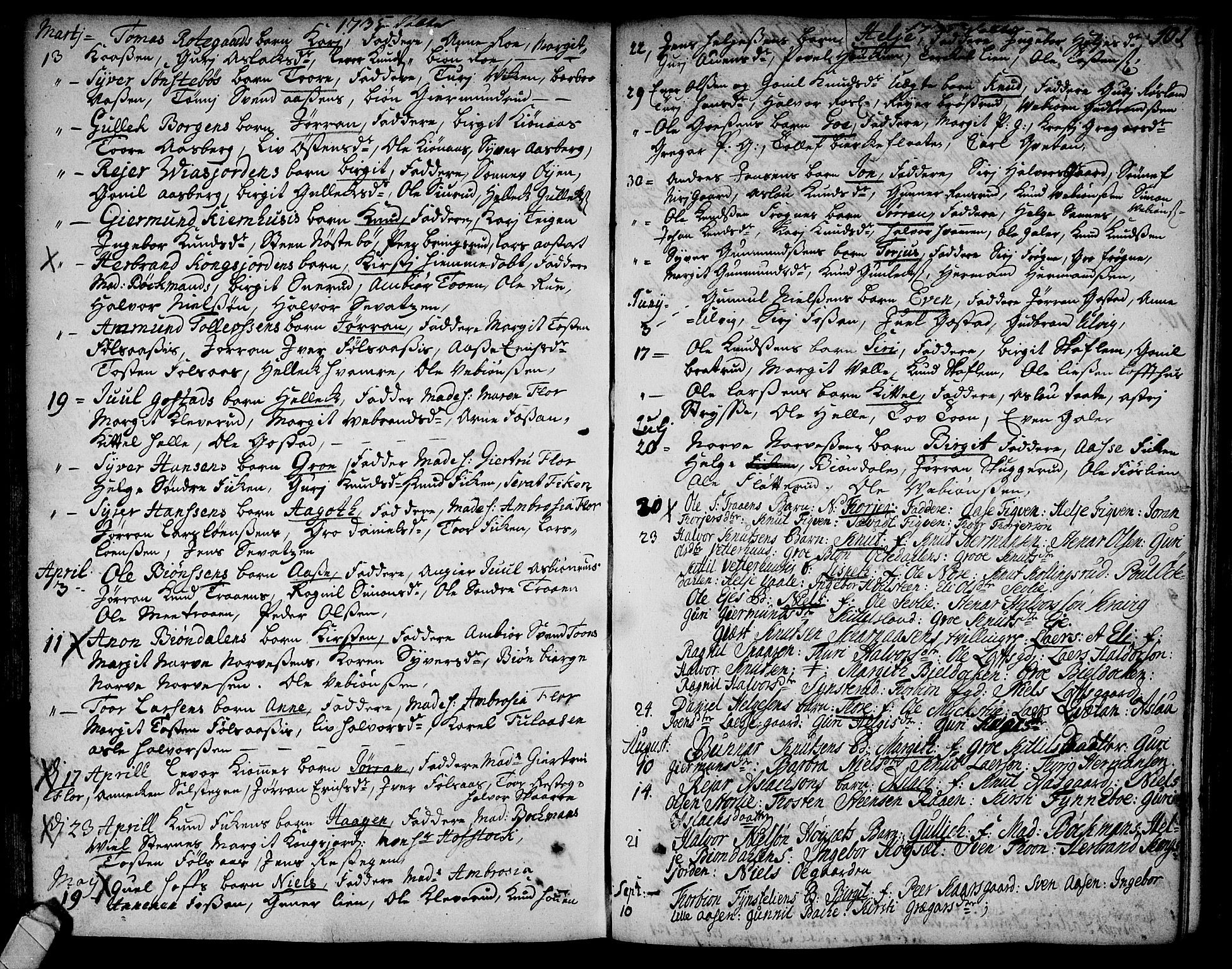 Rollag kirkebøker, SAKO/A-240/F/Fa/L0002: Parish register (official) no. I 2, 1714-1742, p. 101