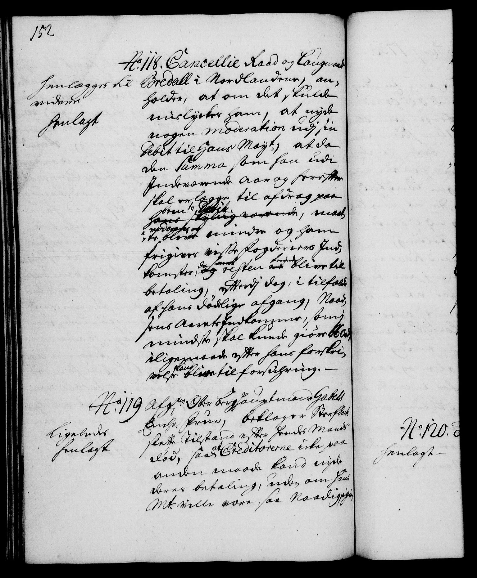 Rentekammeret, Kammerkanselliet, RA/EA-3111/G/Gh/Gha/L0015: Norsk ekstraktmemorialprotokoll (merket RK 53.60), 1733, p. 152