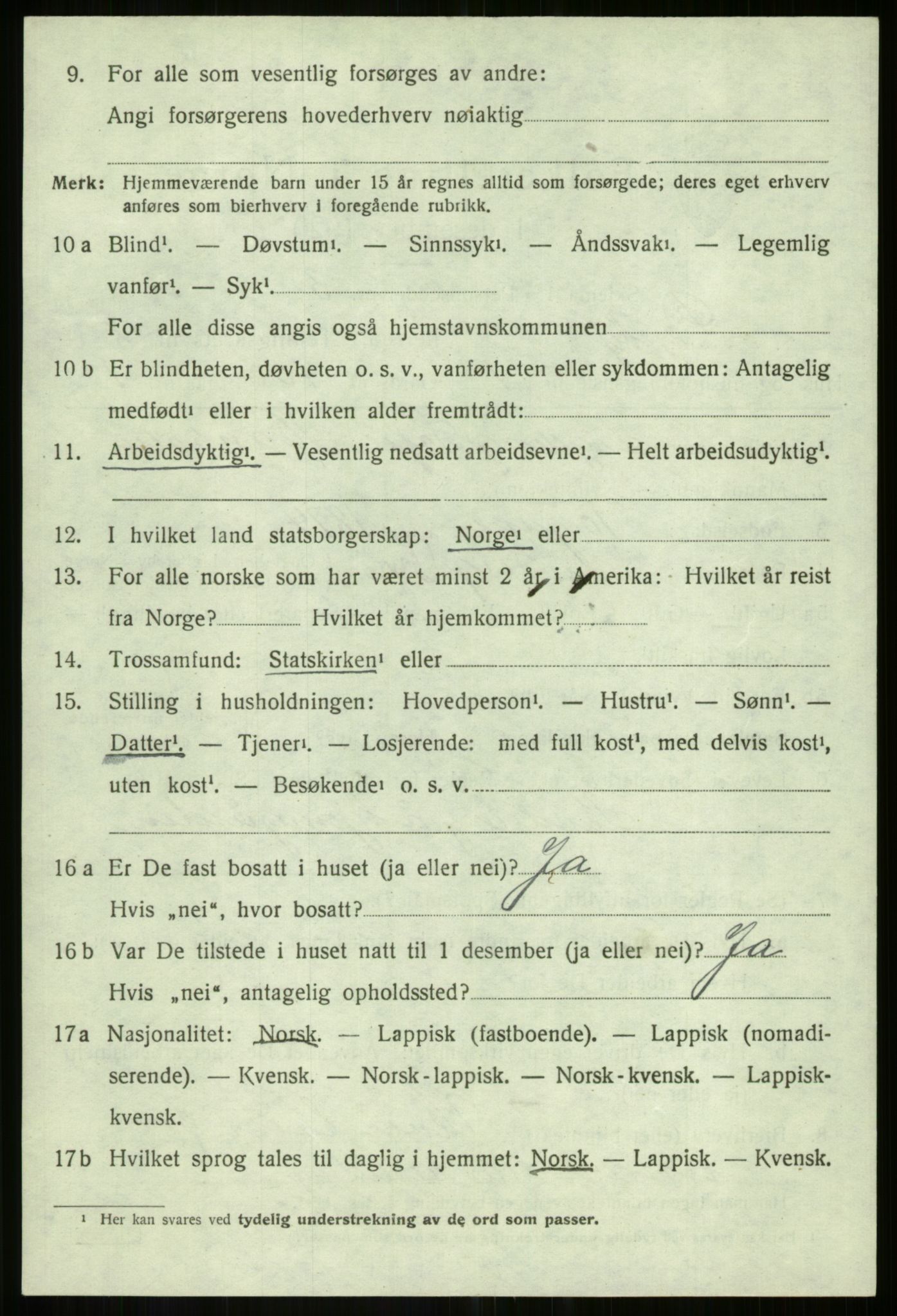 SATØ, 1920 census for Dyrøy, 1920, p. 4104