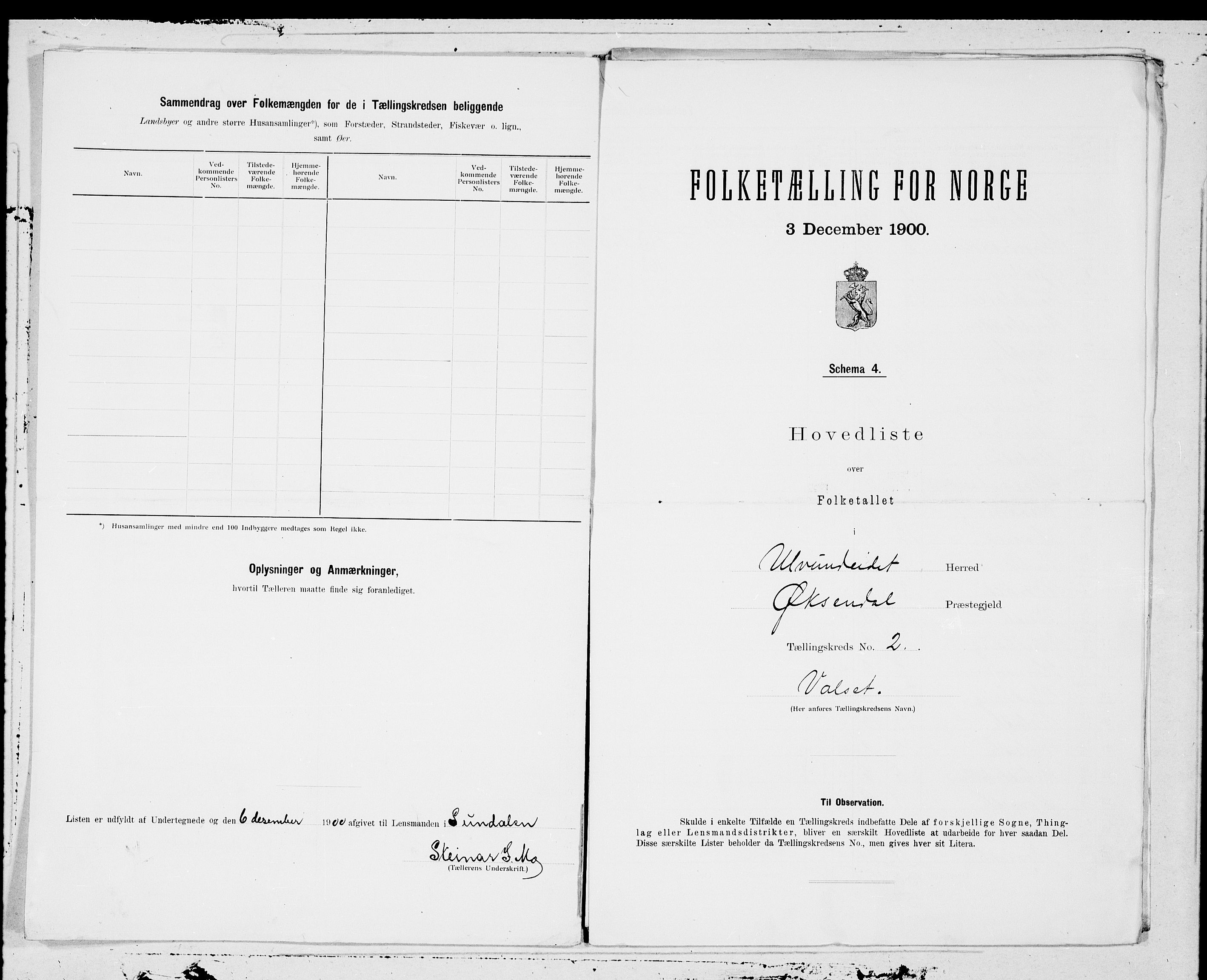 SAT, 1900 census for Ålvundeid, 1900, p. 4