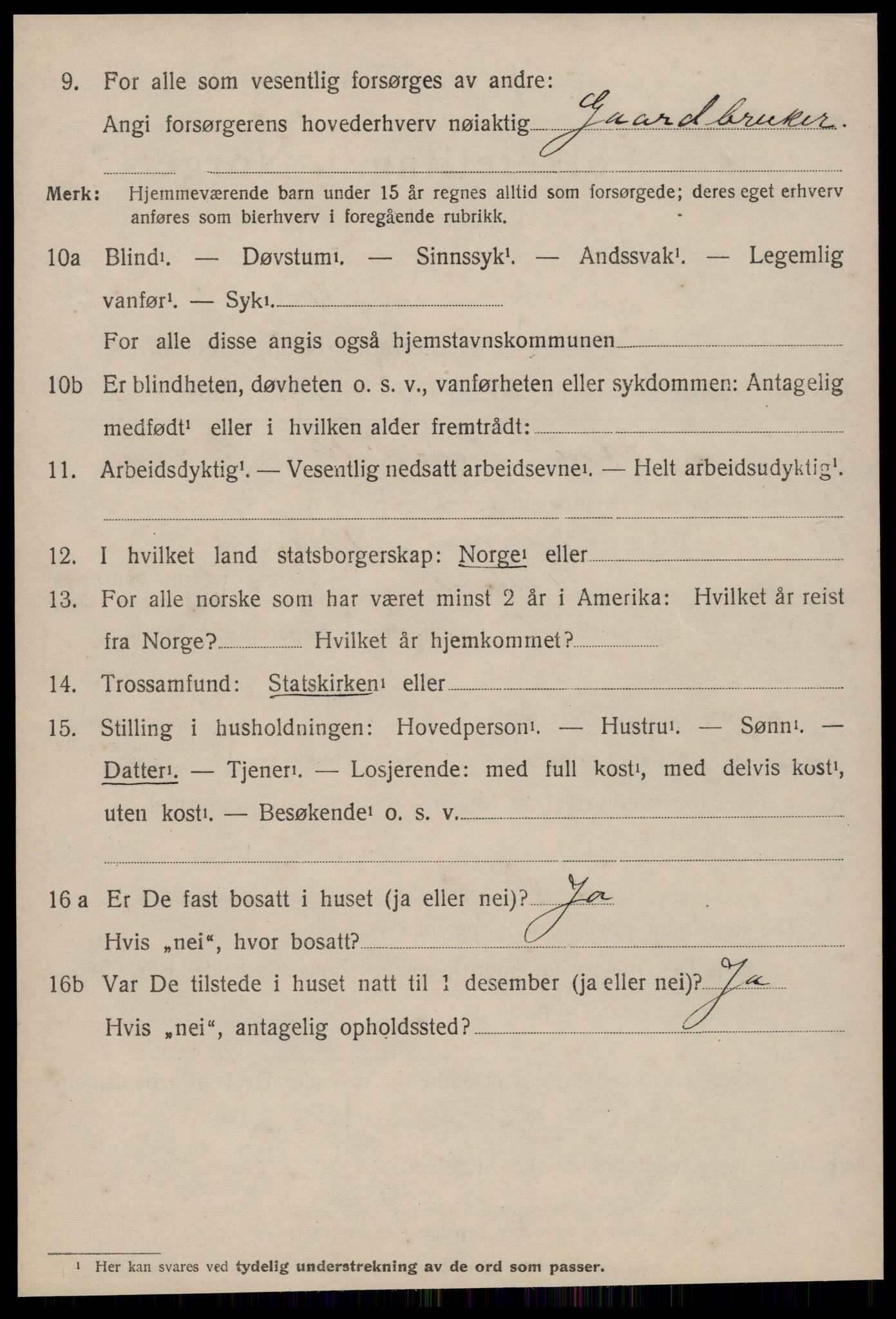 SAT, 1920 census for Aure, 1920, p. 2443