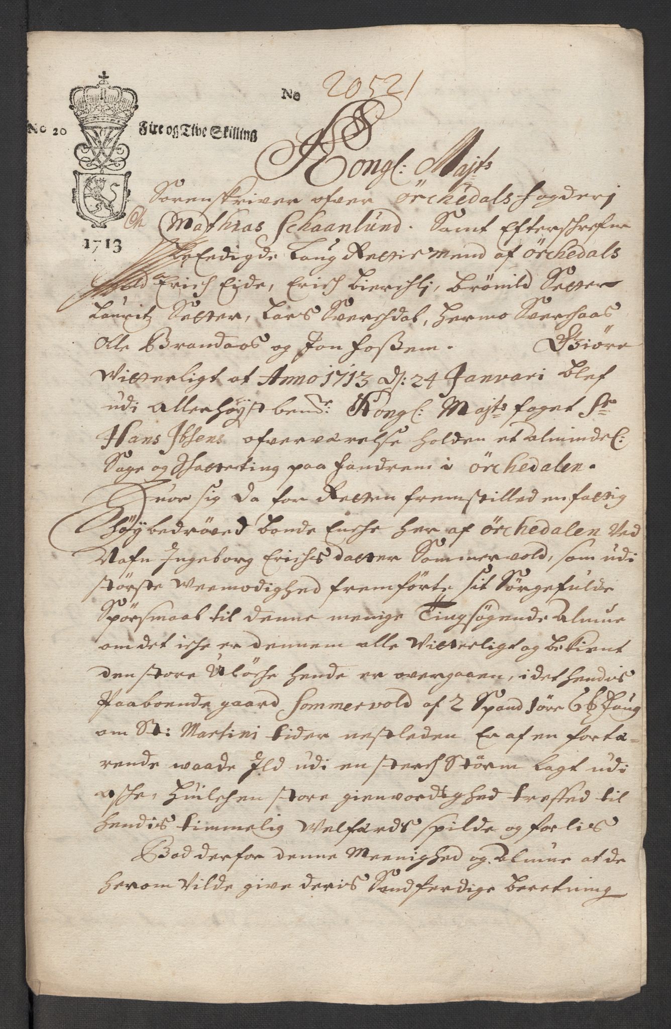 Rentekammeret inntil 1814, Reviderte regnskaper, Fogderegnskap, AV/RA-EA-4092/R60/L3964: Fogderegnskap Orkdal og Gauldal, 1713, p. 518