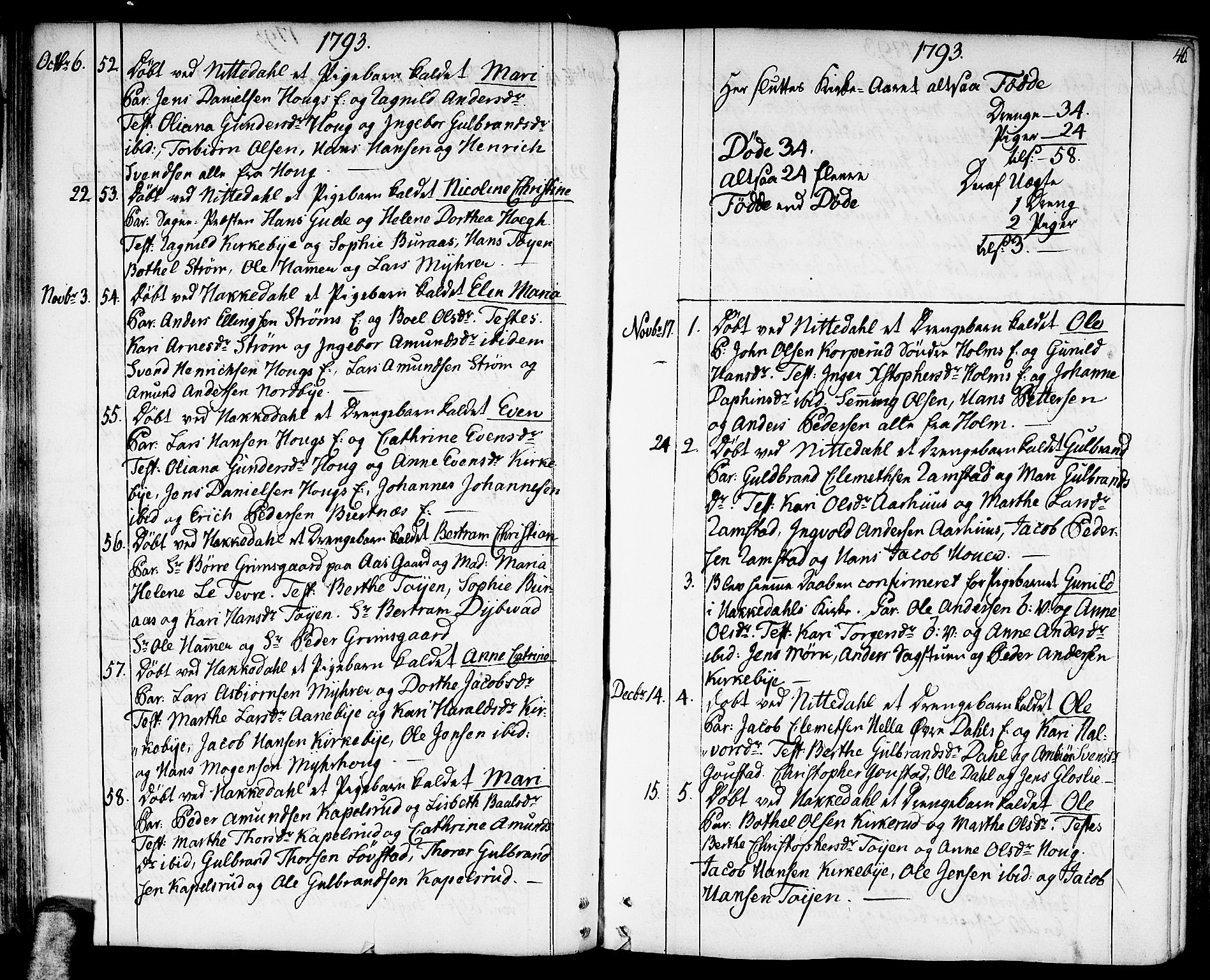 Nittedal prestekontor Kirkebøker, AV/SAO-A-10365a/F/Fa/L0002: Parish register (official) no. I 2, 1779-1814, p. 46