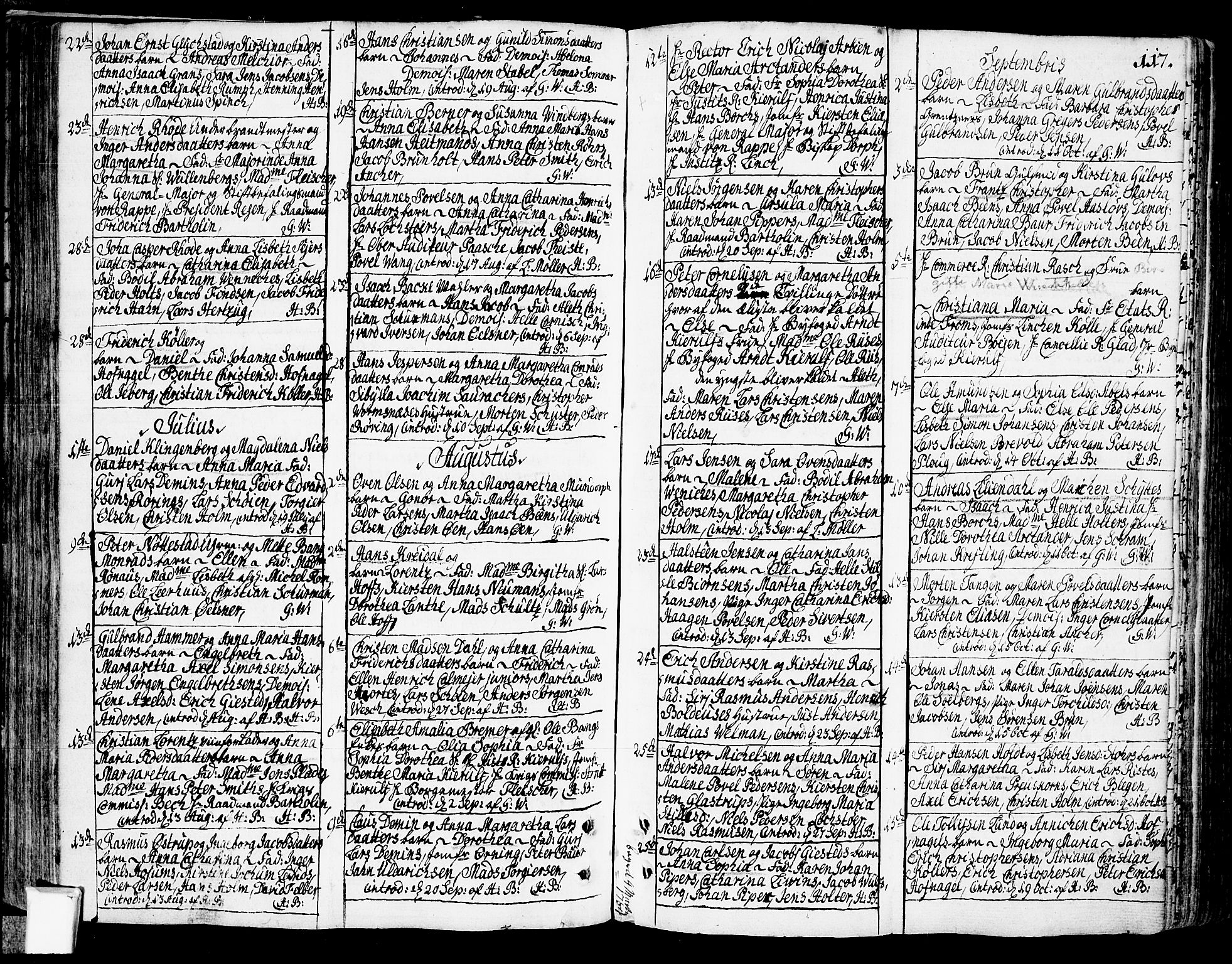 Oslo domkirke Kirkebøker, SAO/A-10752/F/Fa/L0003: Parish register (official) no. 3, 1731-1743, p. 117
