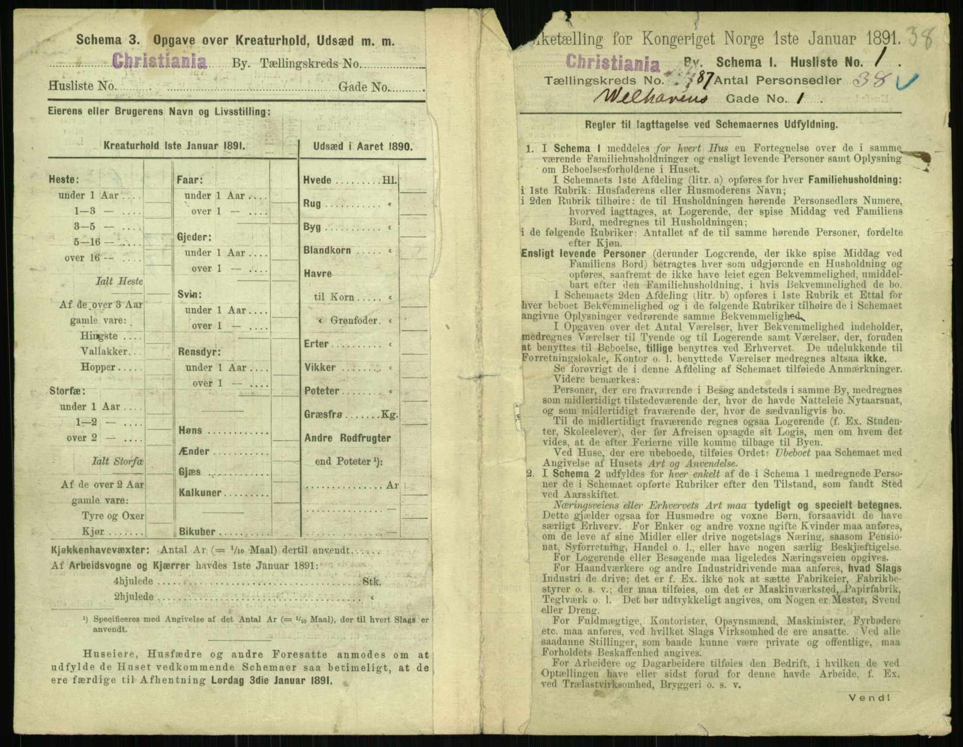 RA, 1891 census for 0301 Kristiania, 1891, p. 43395