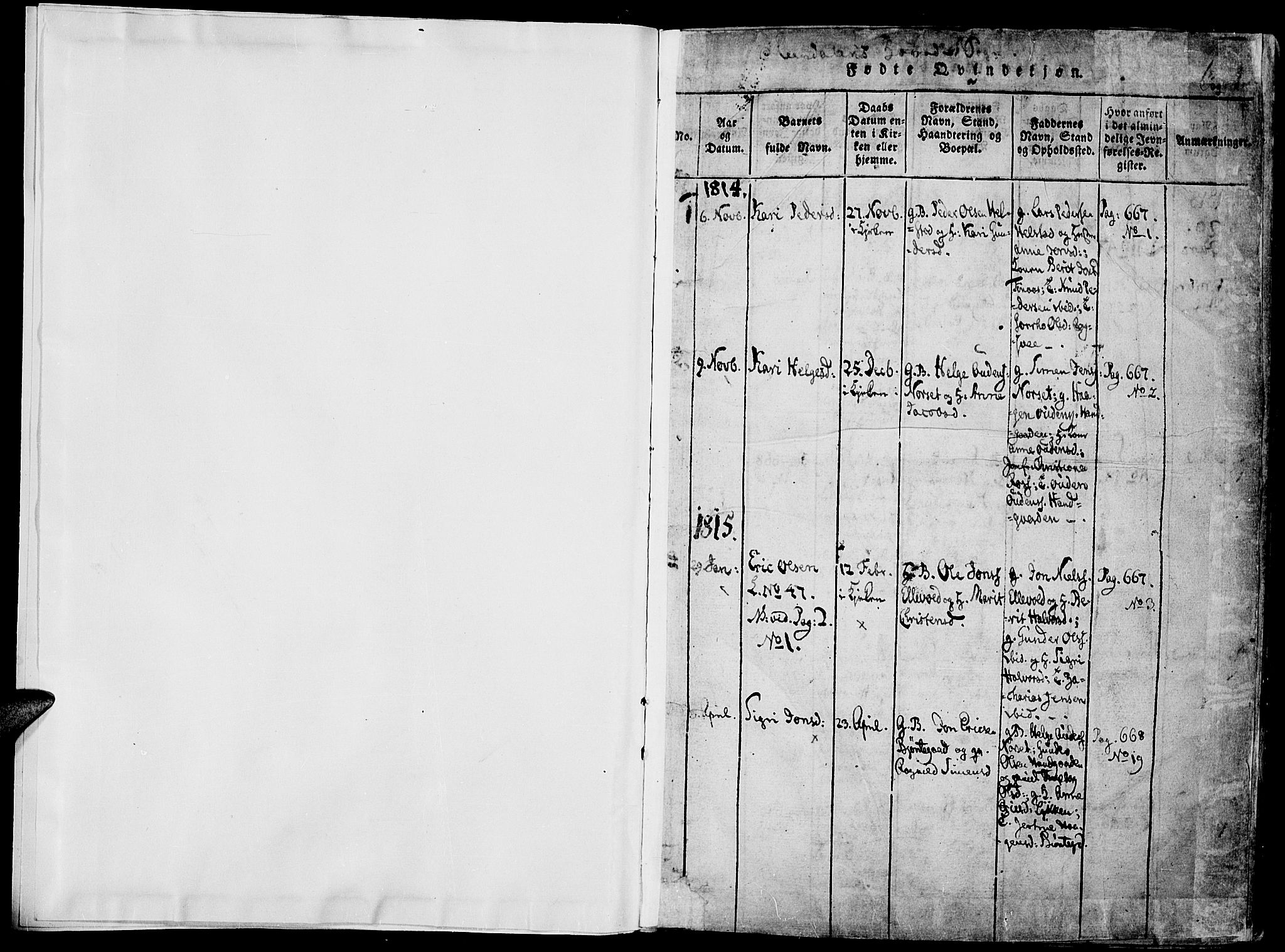 Rendalen prestekontor, SAH/PREST-054/H/Ha/Haa/L0003: Parish register (official) no. 3, 1815-1829, p. 0-1