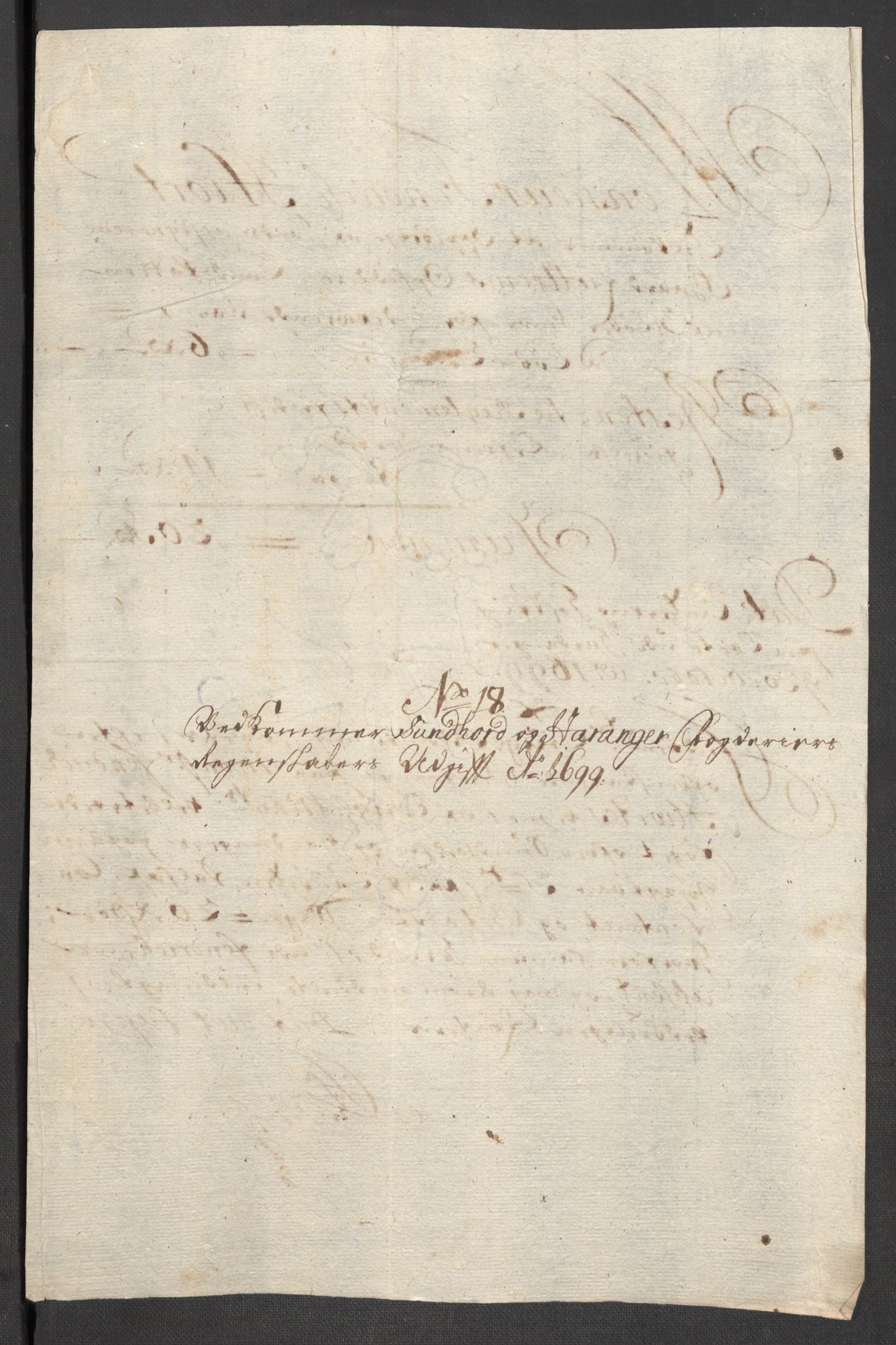 Rentekammeret inntil 1814, Reviderte regnskaper, Fogderegnskap, AV/RA-EA-4092/R48/L2978: Fogderegnskap Sunnhordland og Hardanger, 1699, p. 417