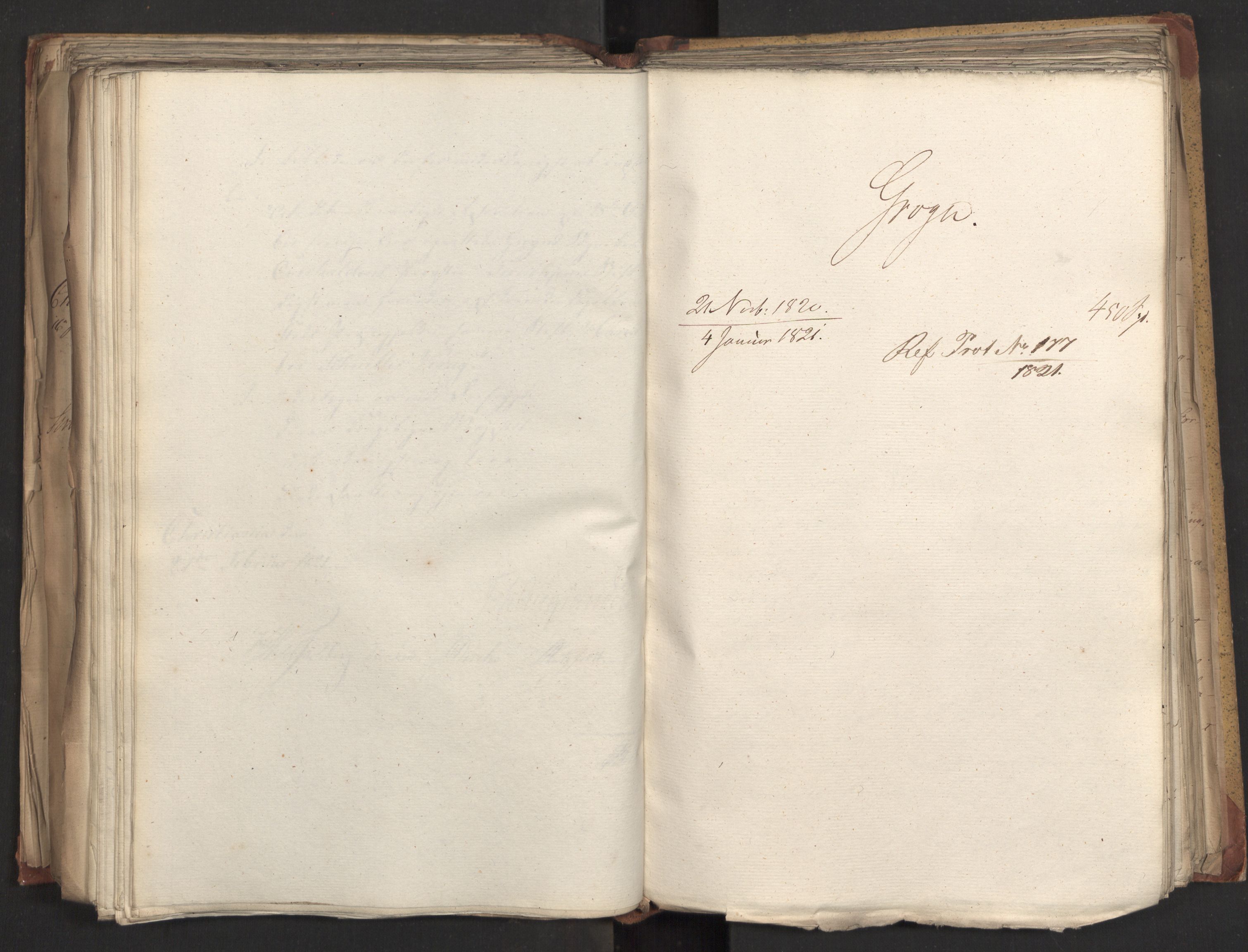 Statsrådsavdelingen i Stockholm, AV/RA-S-1003/D/Da/L0025: Regjeringsinnstillinger nr. 4873-5062, 1821, p. 309