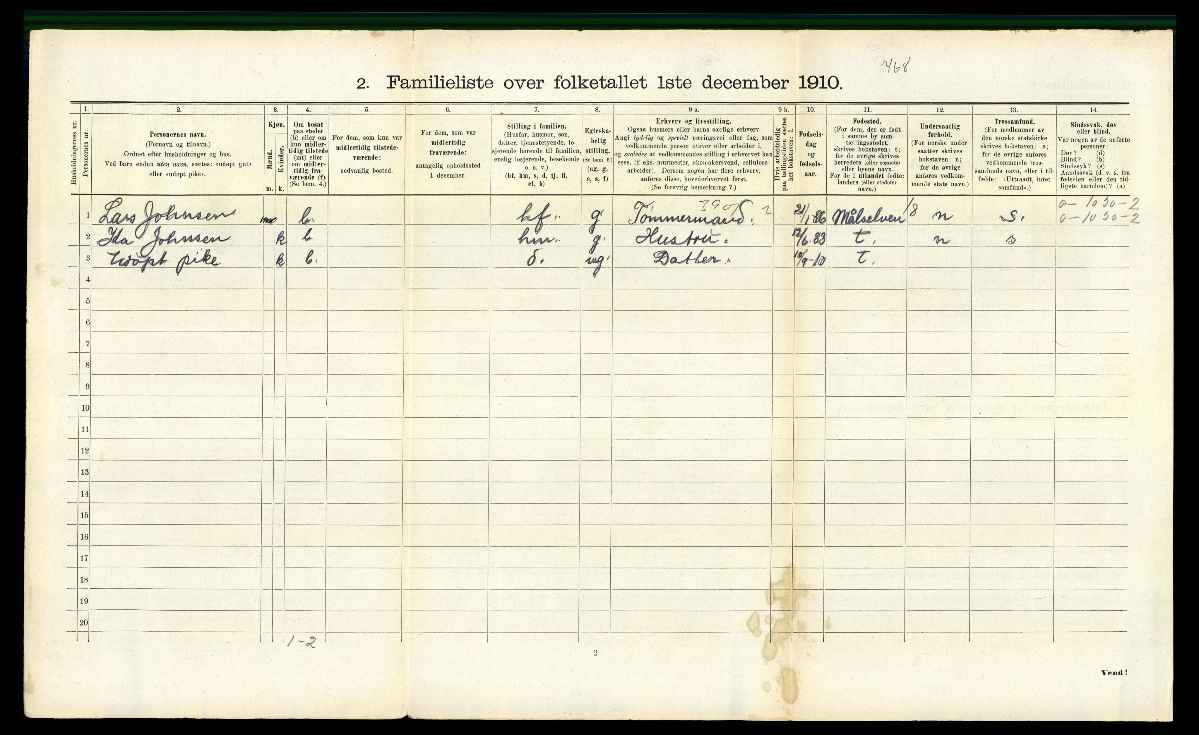 RA, 1910 census for Vardø, 1910, p. 333