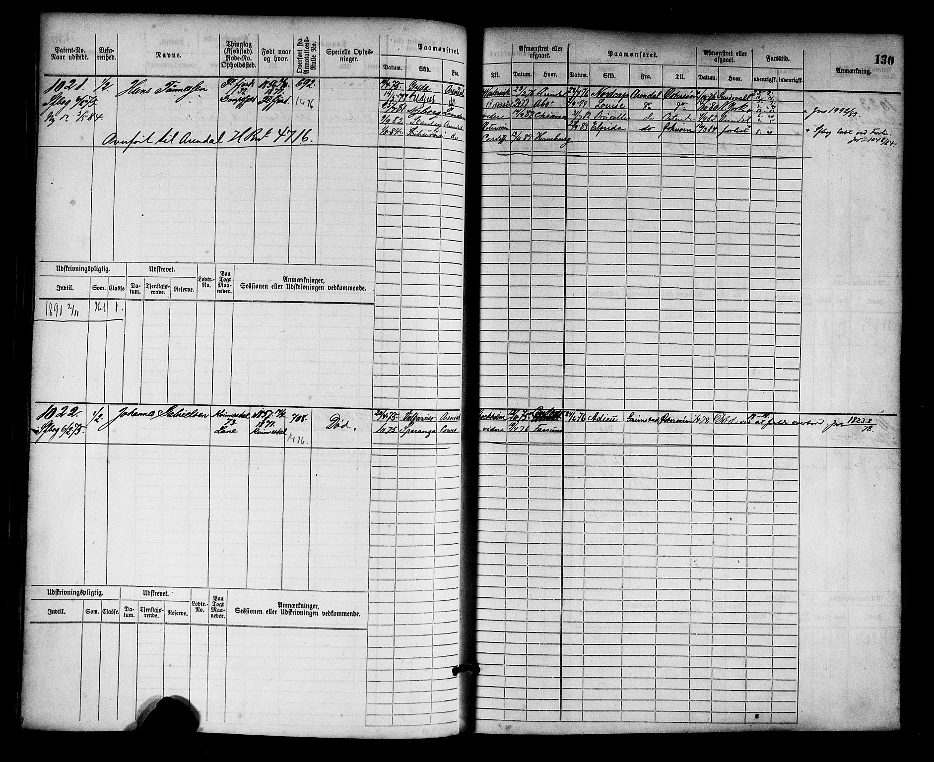 Flekkefjord mønstringskrets, AV/SAK-2031-0018/F/Fb/L0002: Hovedrulle nr 765-1514, N-5, 1868-1900, p. 132