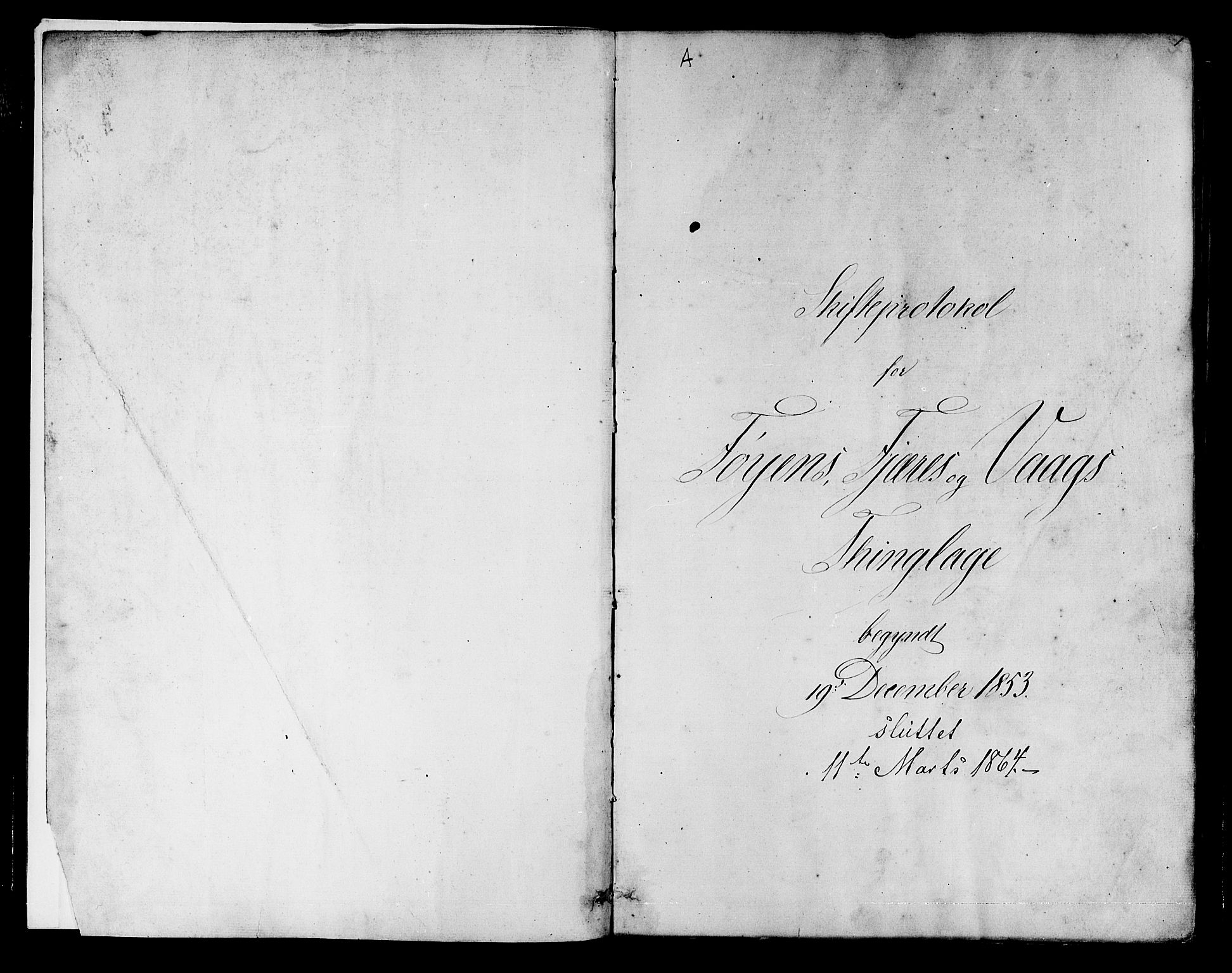 Sunnhordland sorenskrivar, SAB/A-2401/1/H/Ha/Had/L0007: Skifteprotokollar. Føyen, Fjære og Våg. Register i protokoll., 1853-1864, p. 0-1