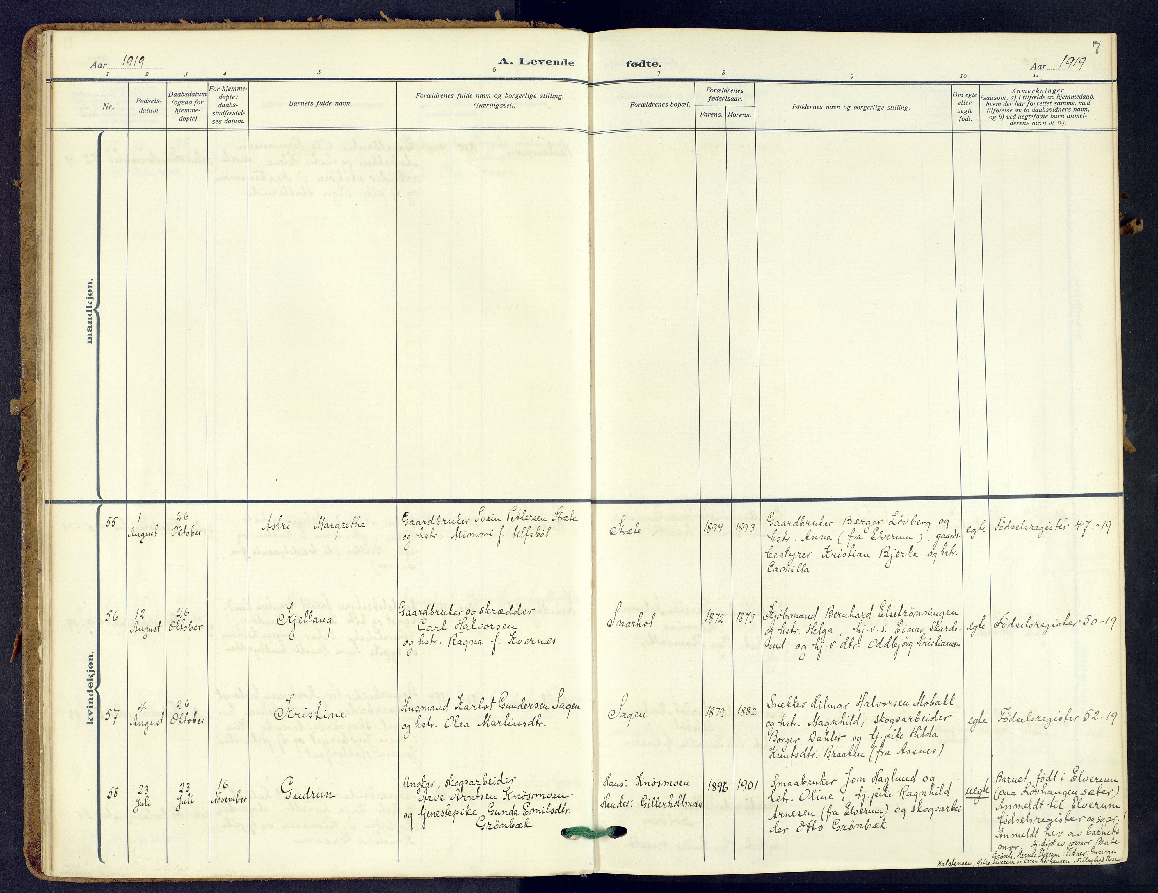 Våler prestekontor, Hedmark, AV/SAH-PREST-040/H/Ha/Haa/L0009: Parish register (official) no. 9, 1912-1940, p. 7